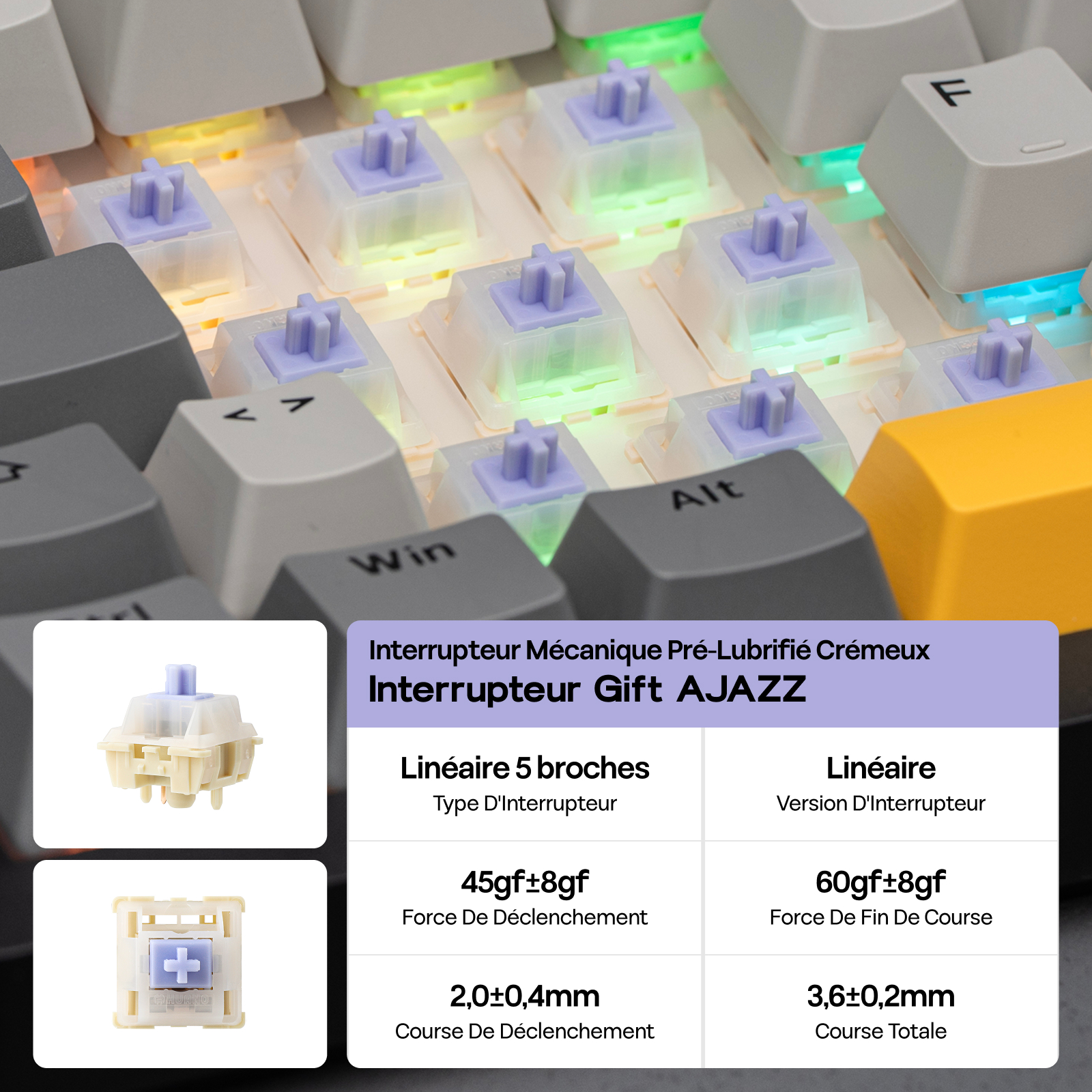 ISO-FR Layout EPOMAKER X AJAZZ AK820 PRO 75% AZERTY