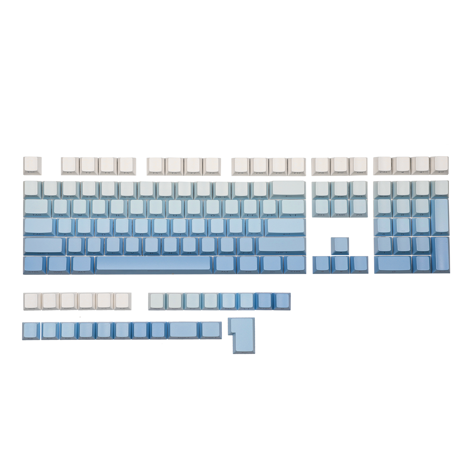 EPOMAKER Sky Blue 133-klávesová dvojitá potlač PBT s