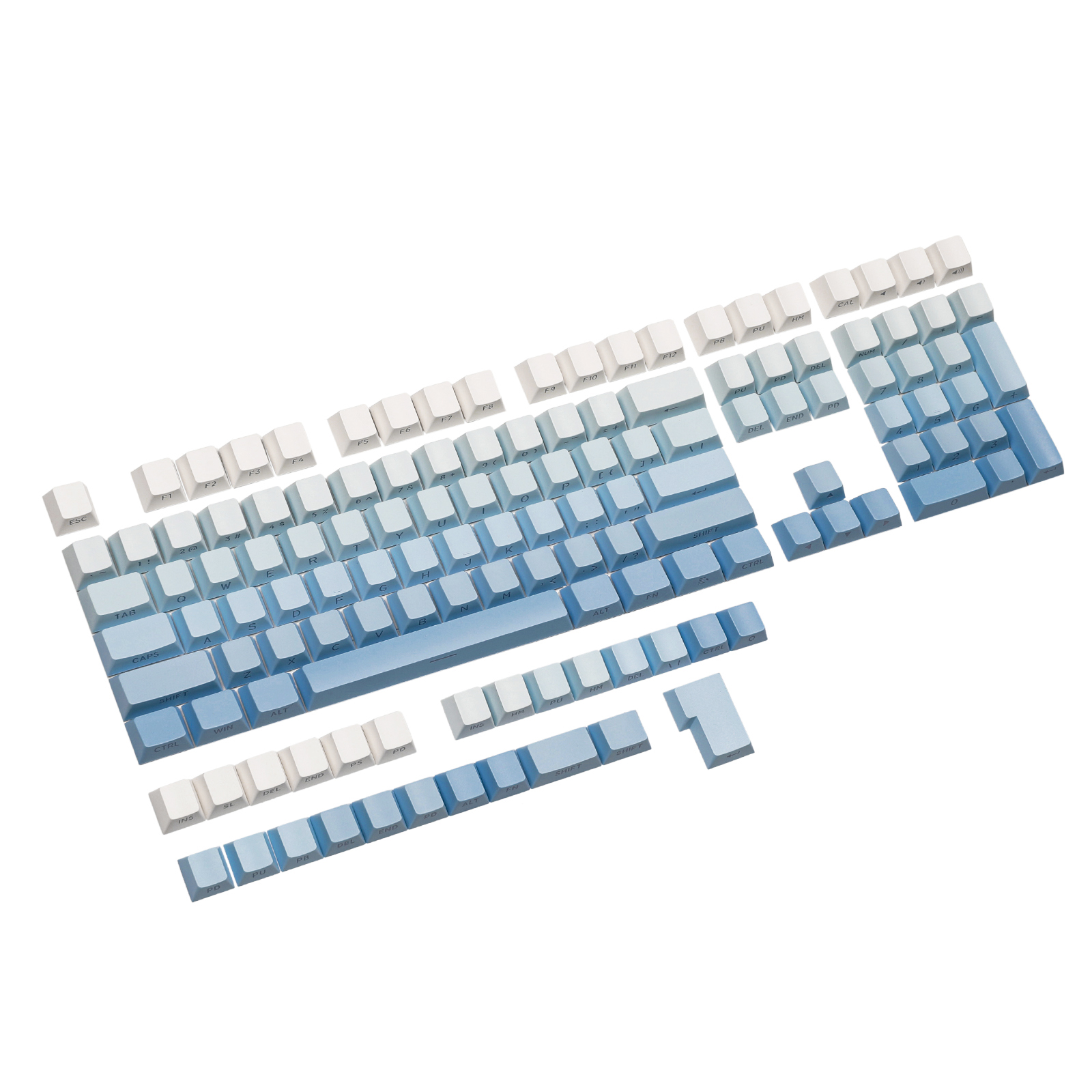 EPOMAKER Sky Blue 133-klávesová dvojitá potlač PBT s