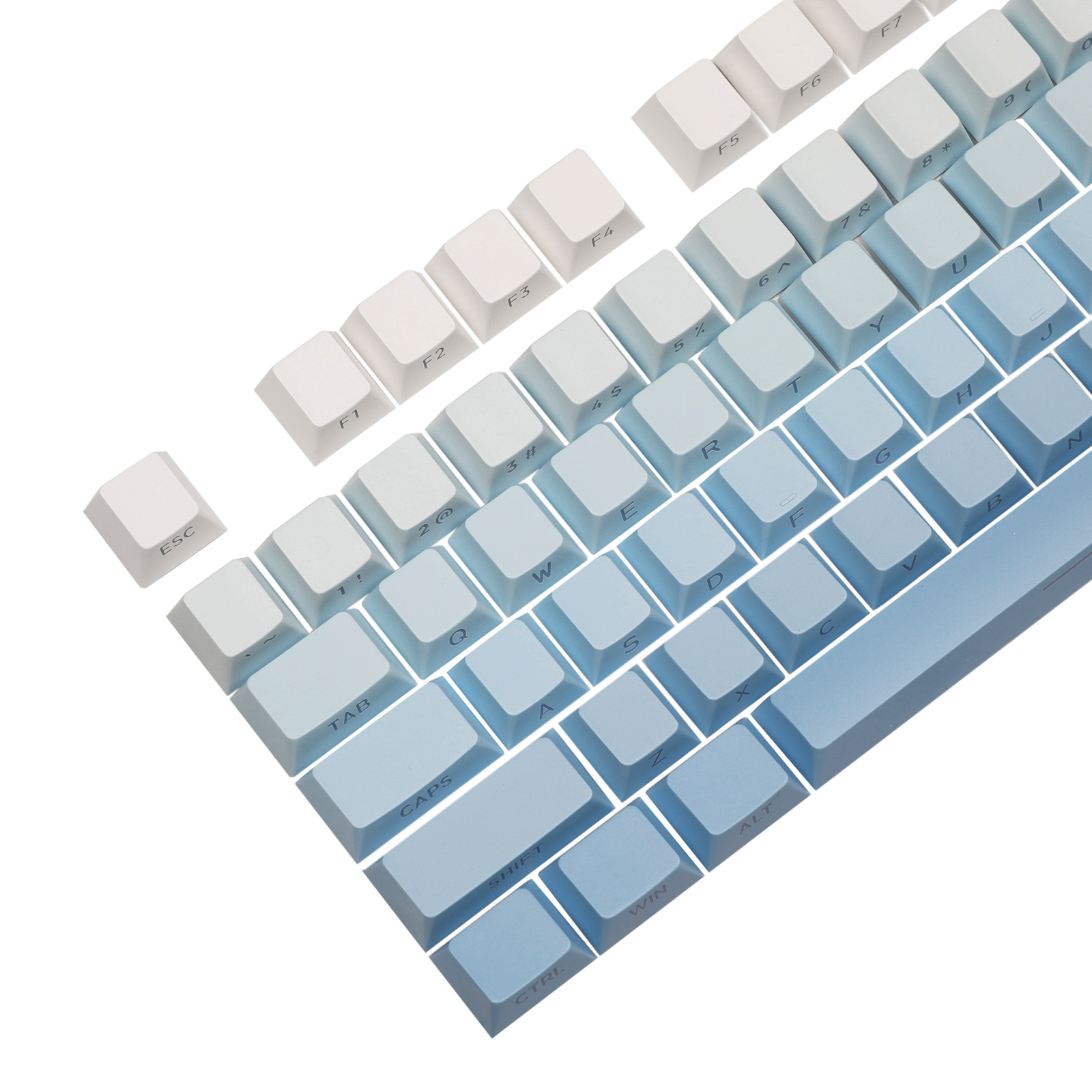 EPOMAKER Sky Blue 133-klávesová dvojitá potlač PBT s