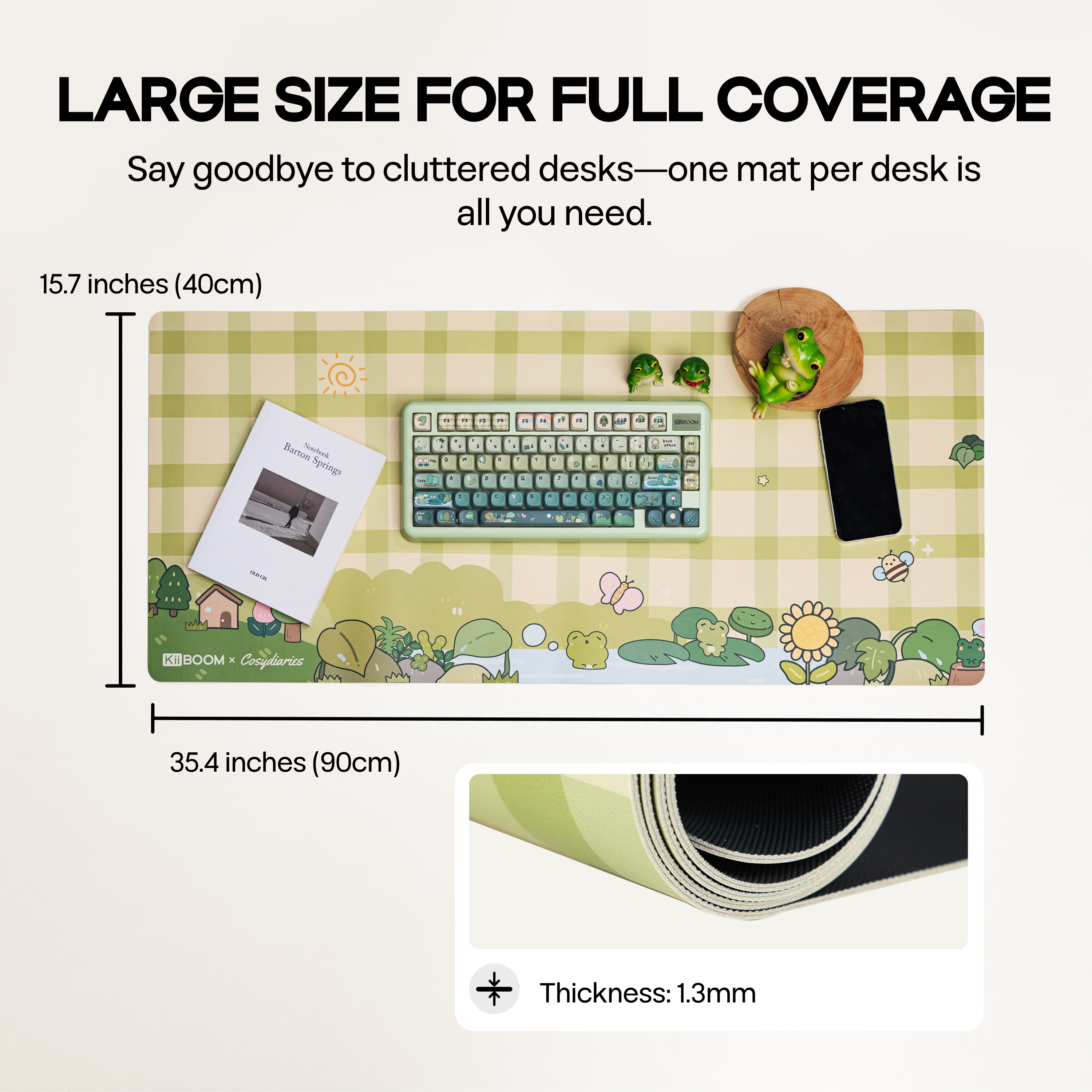 KiiBOOM X Cosydiaries Rainy Froggy Day Desk Mat 35.4