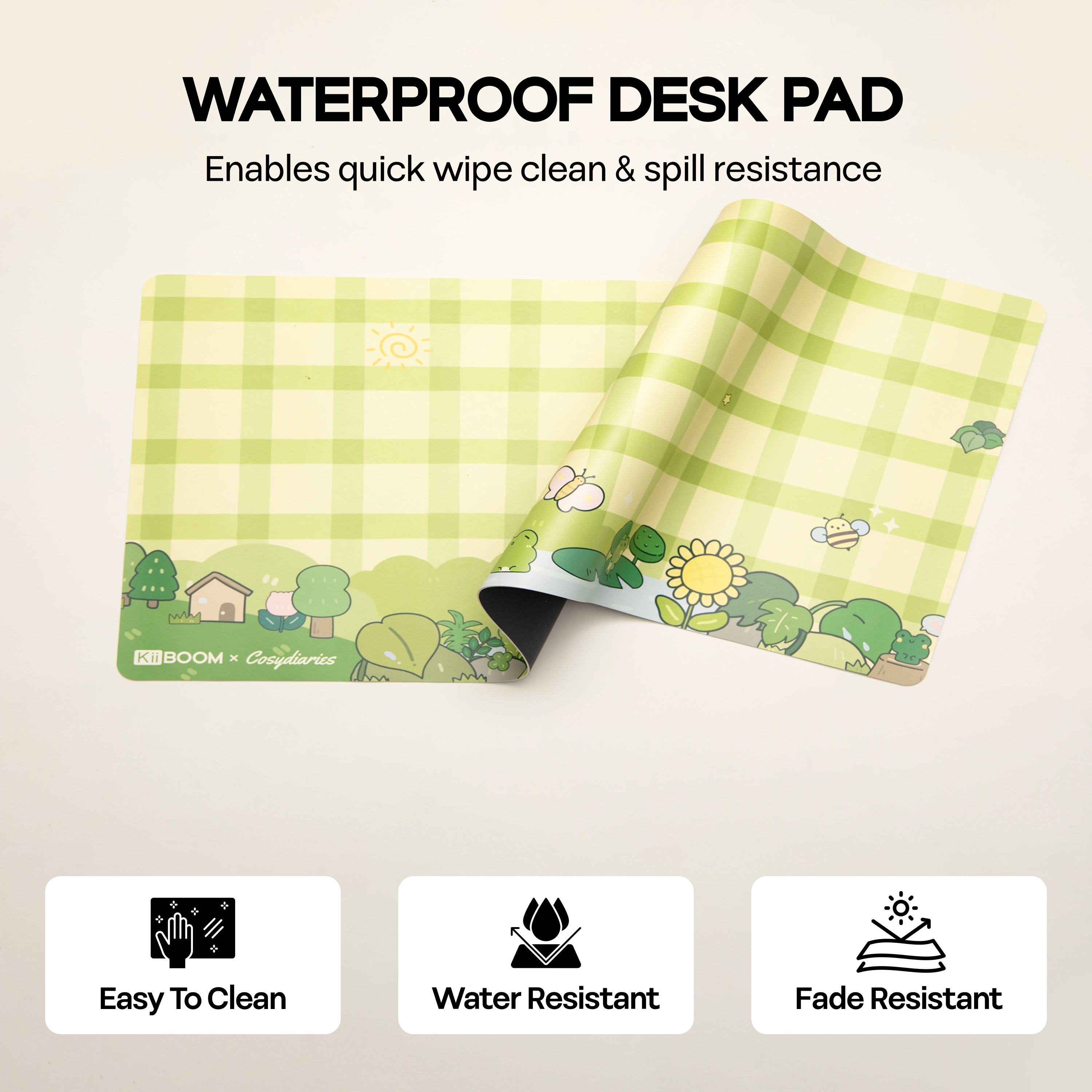 KiiBOOM X Cosydiaries Rainy Froggy Day Desk Mat 35.4