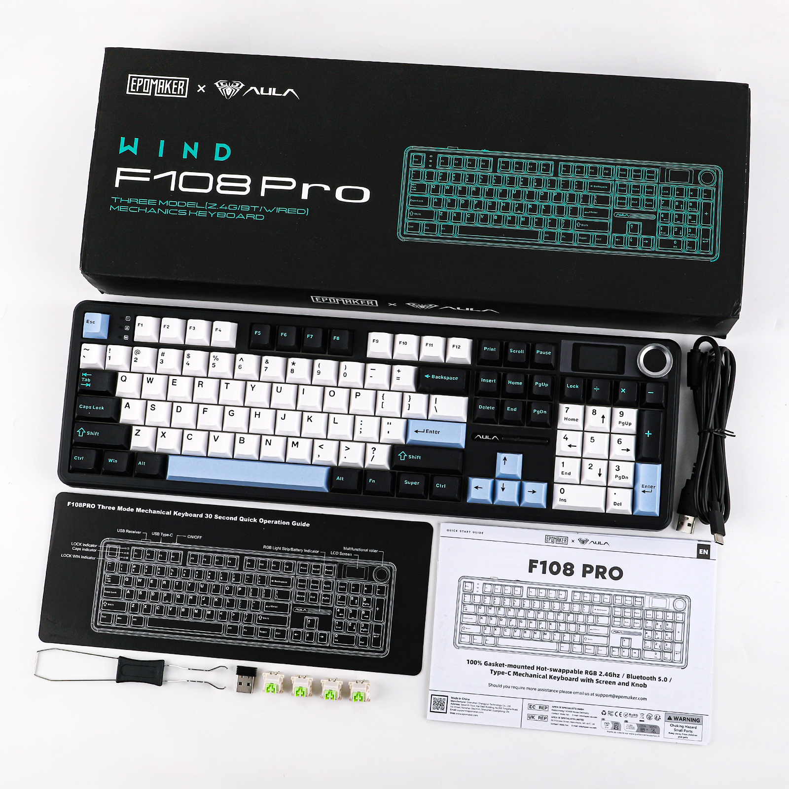 EPOMAKER X AULA F108 PRO Full Size 100% ANSI Layout