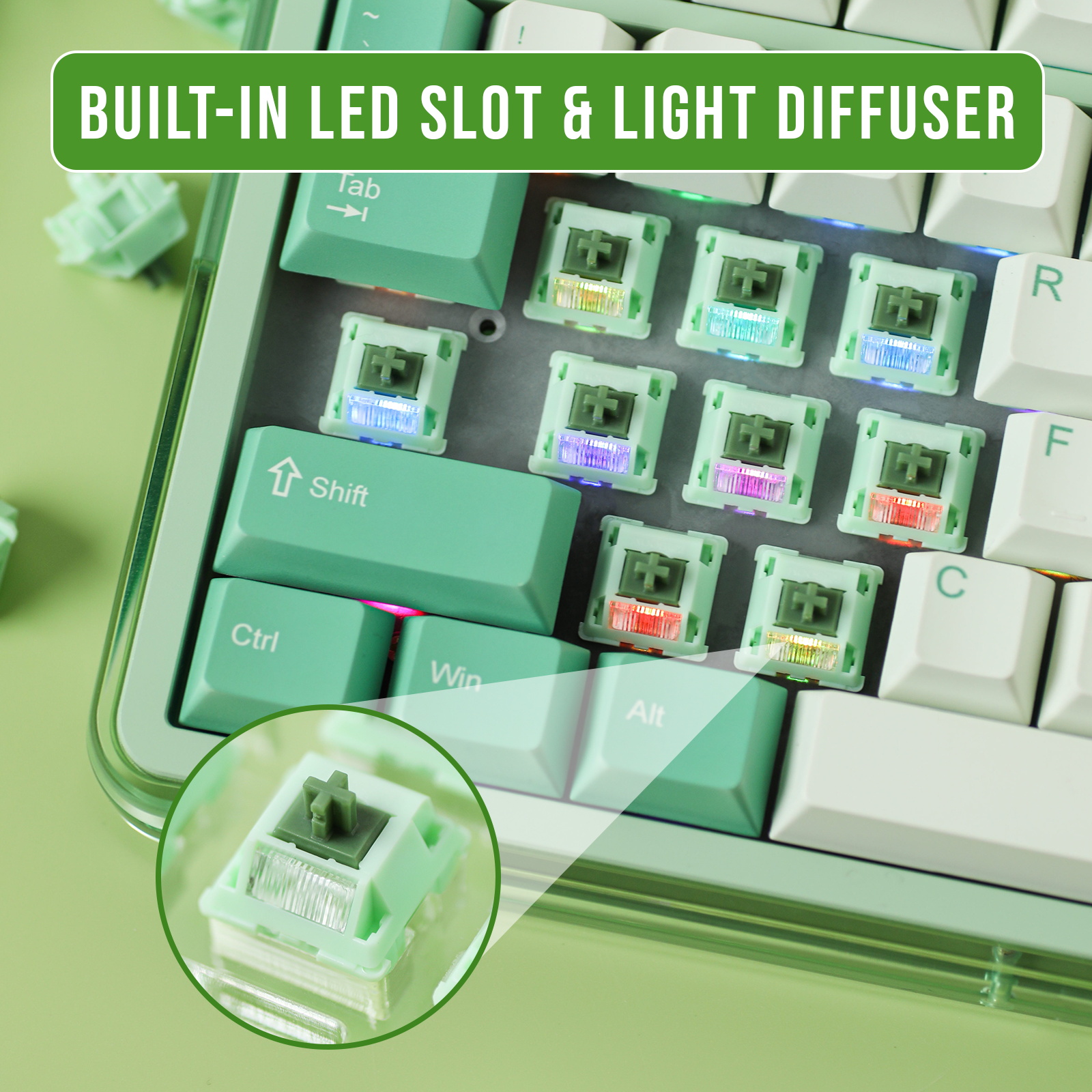 35 штук KiiBOOM Matcha Latte Switches V2 Linear 53 г