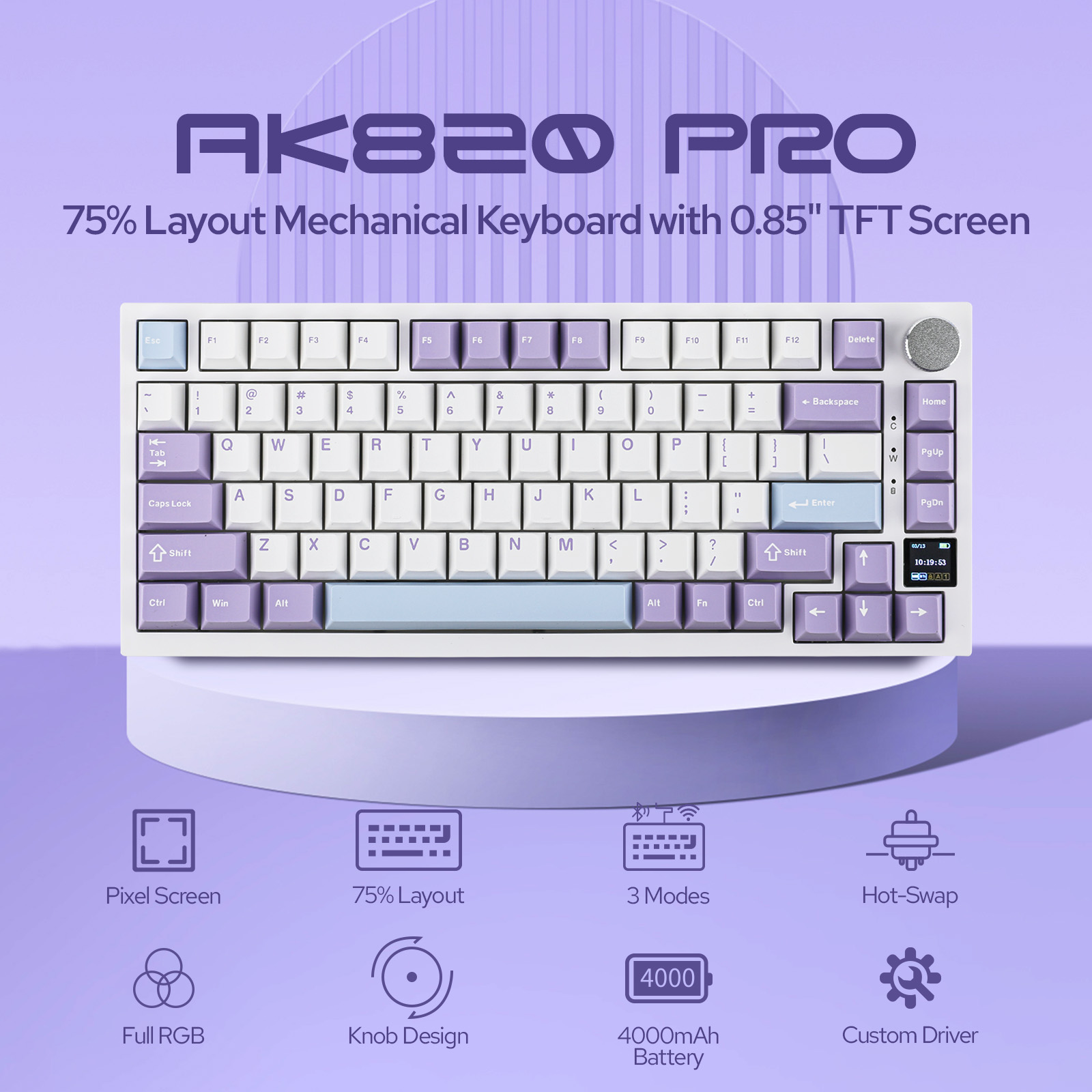 Ajazz AK820 Pro 75% con montaggio a guarnizione
