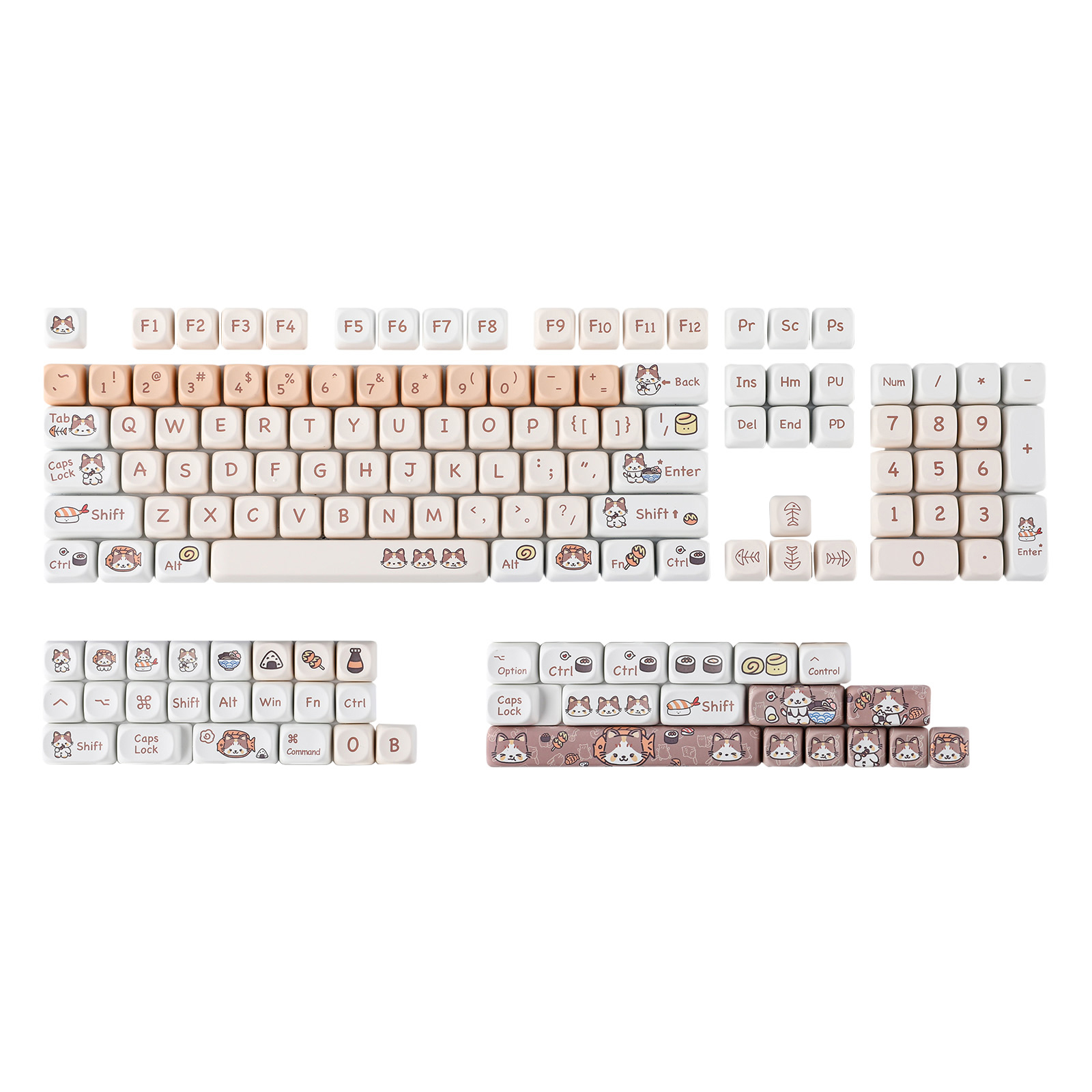 EPOMAKER Meow Sushi 143-Key Dye-Sublimation PBT MOA