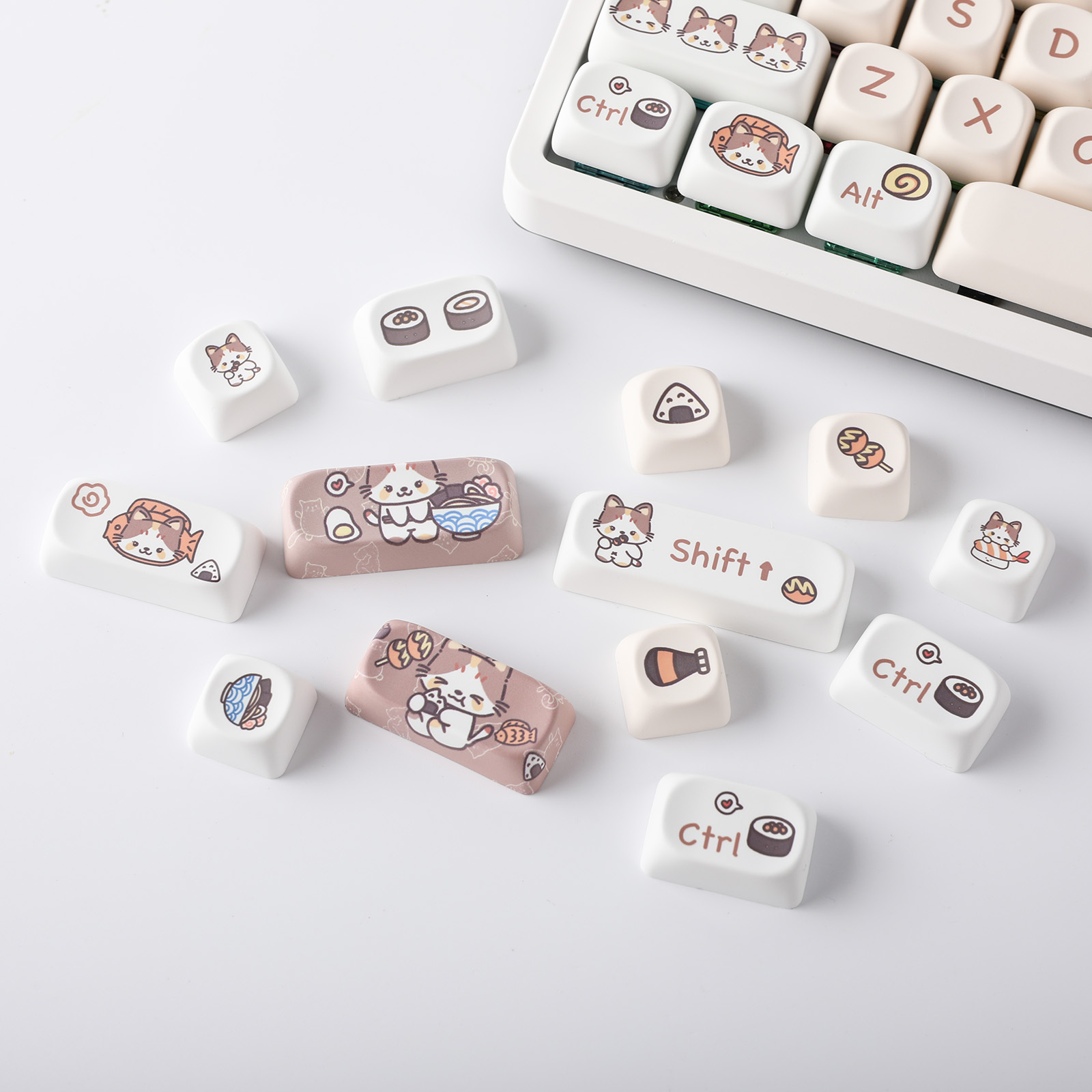 EPOMAKER Meow Sushi 143-Key Dye-Sublimation PBT MOA
