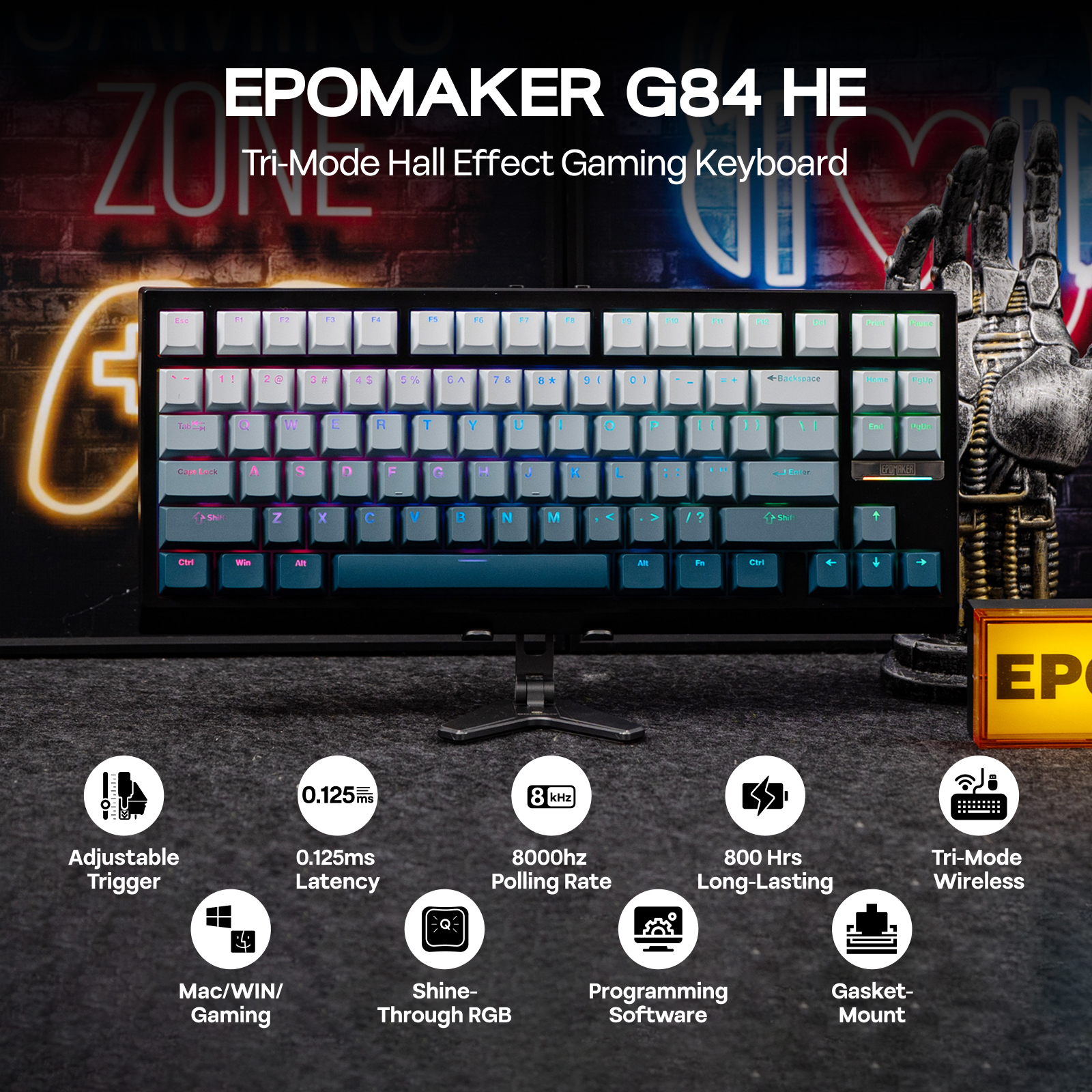EPOMAKER G84 HE 75% ANSI US レイアウトガスケット