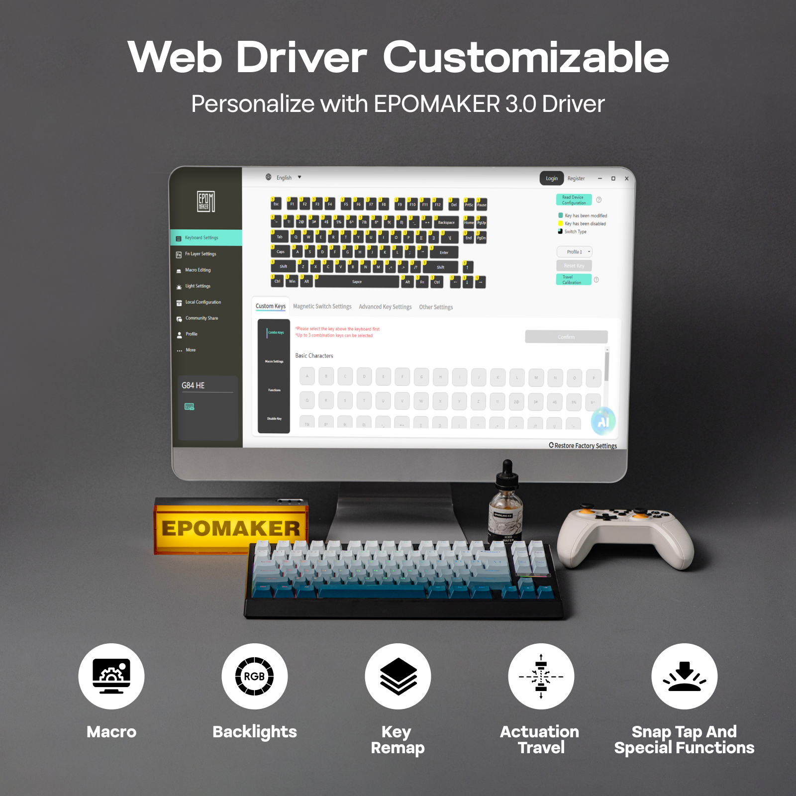 EPOMAKER G84 HE 75% ANSI US レイアウトガスケット