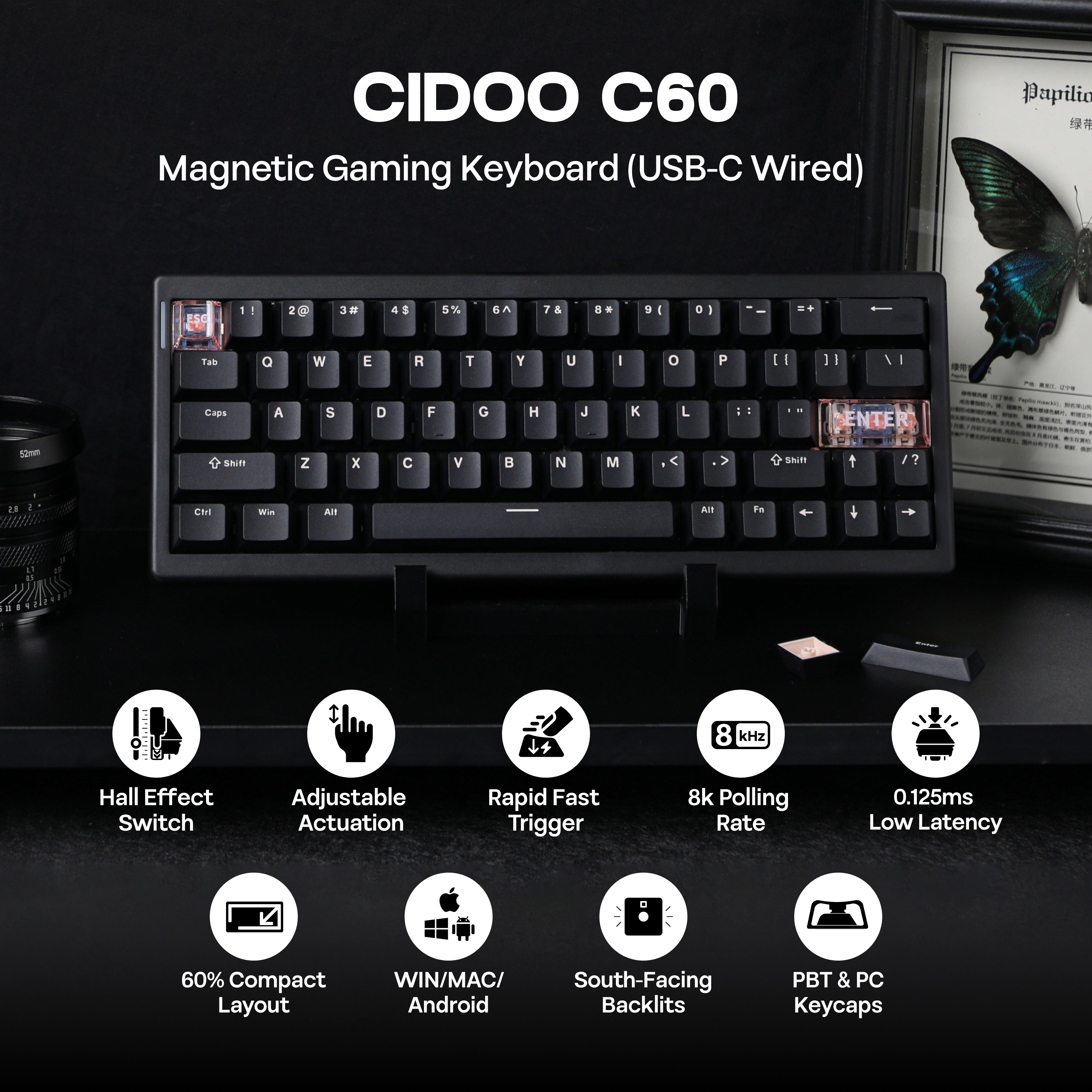 CIDOO C60 HE 63-Tasten Kompaktlayout Hot-Swap-fähig