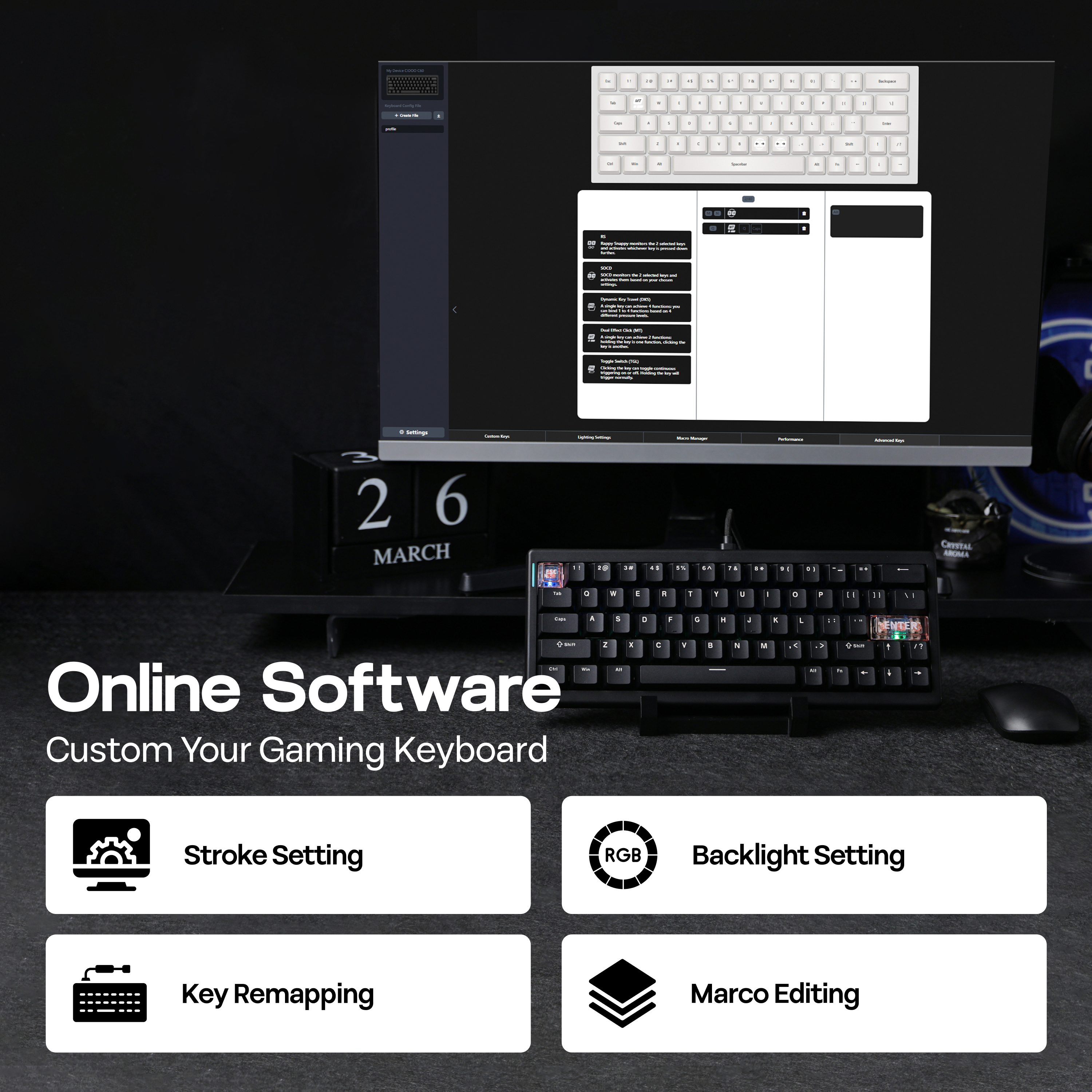 CIDOO C60 HE 63-Tasten Kompaktlayout Hot-Swap-fähig