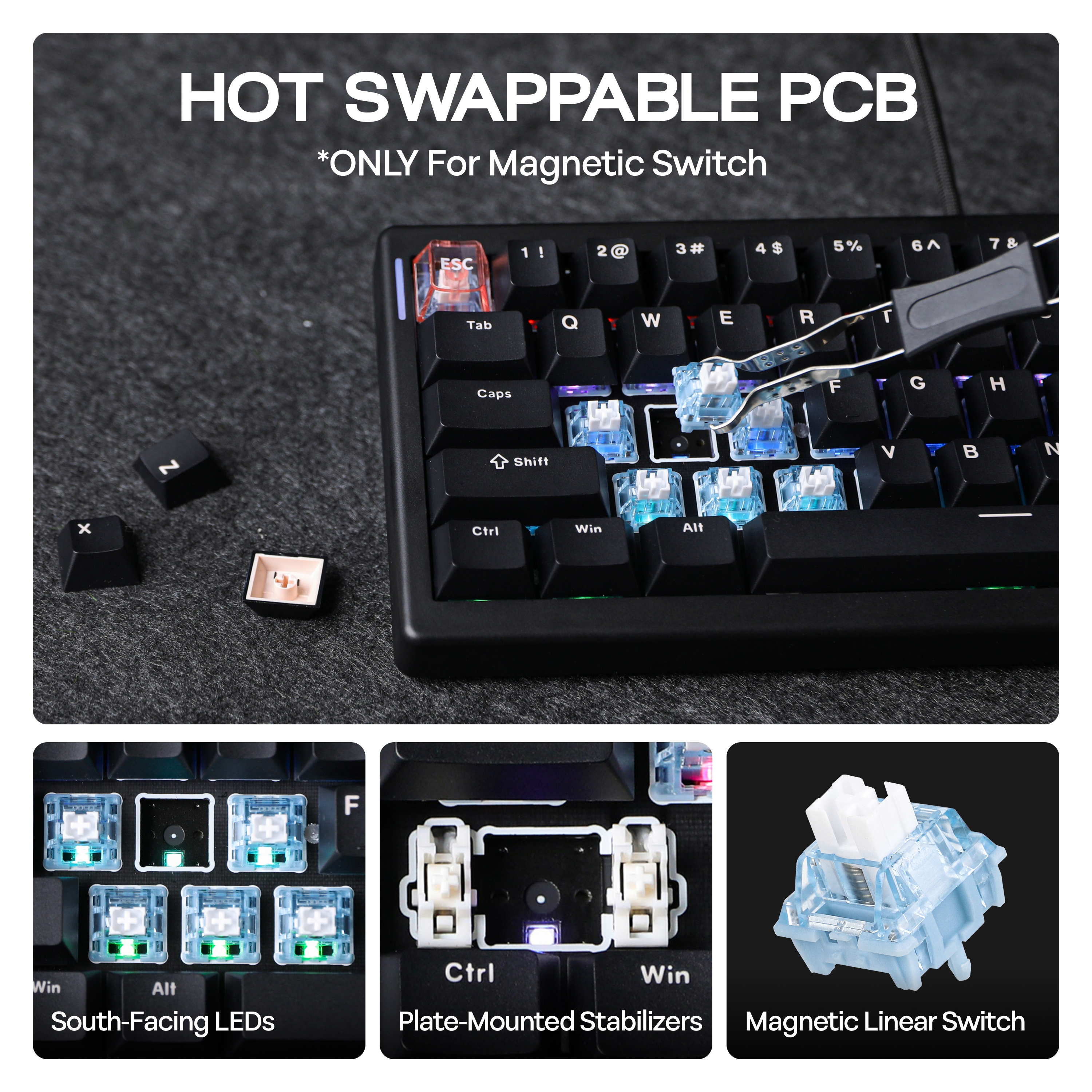 CIDOO C60 HE 63-Tasten Kompaktlayout Hot-Swap-fähig