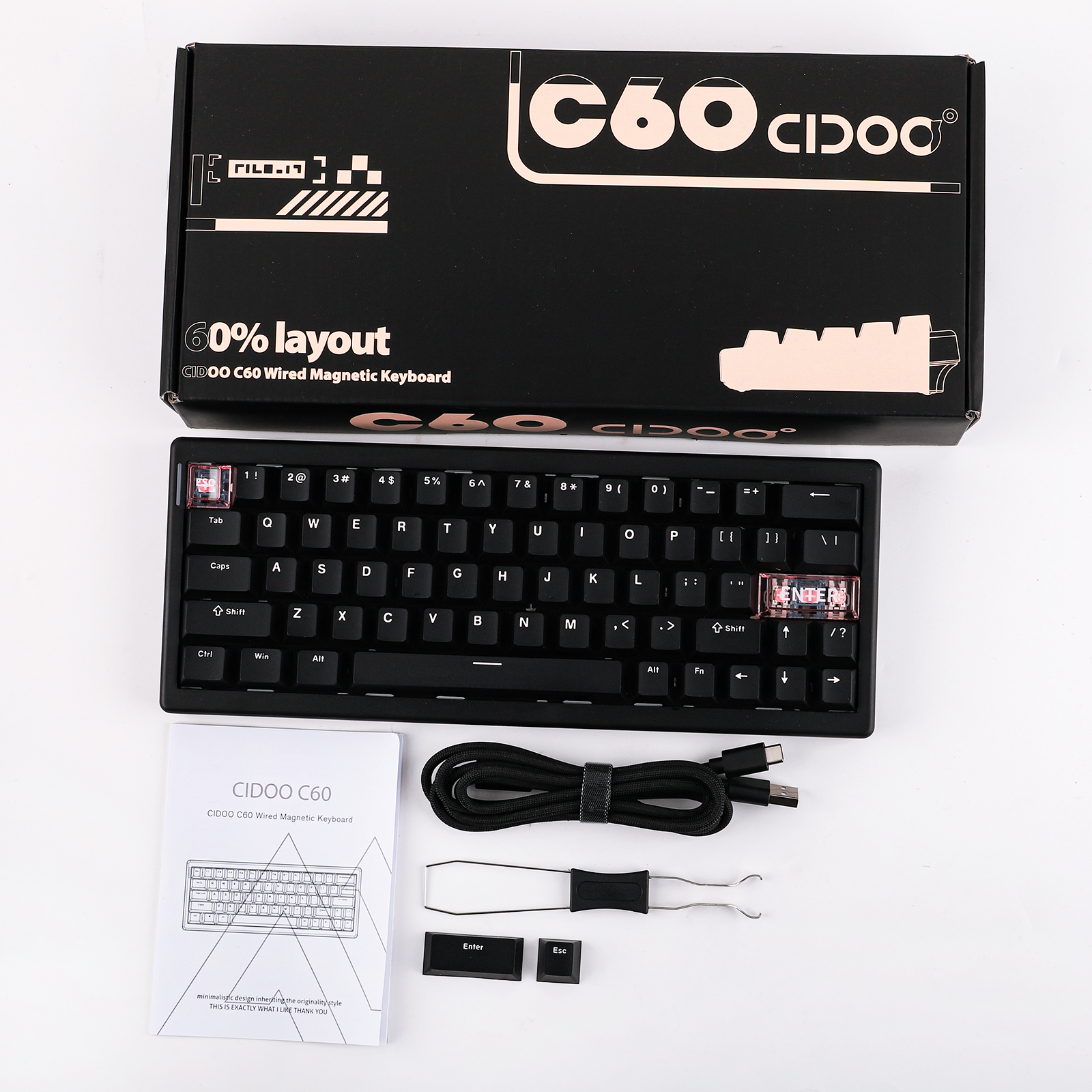 CIDOO C60 HE 63-Tasten Kompaktlayout Hot-Swap-fähig