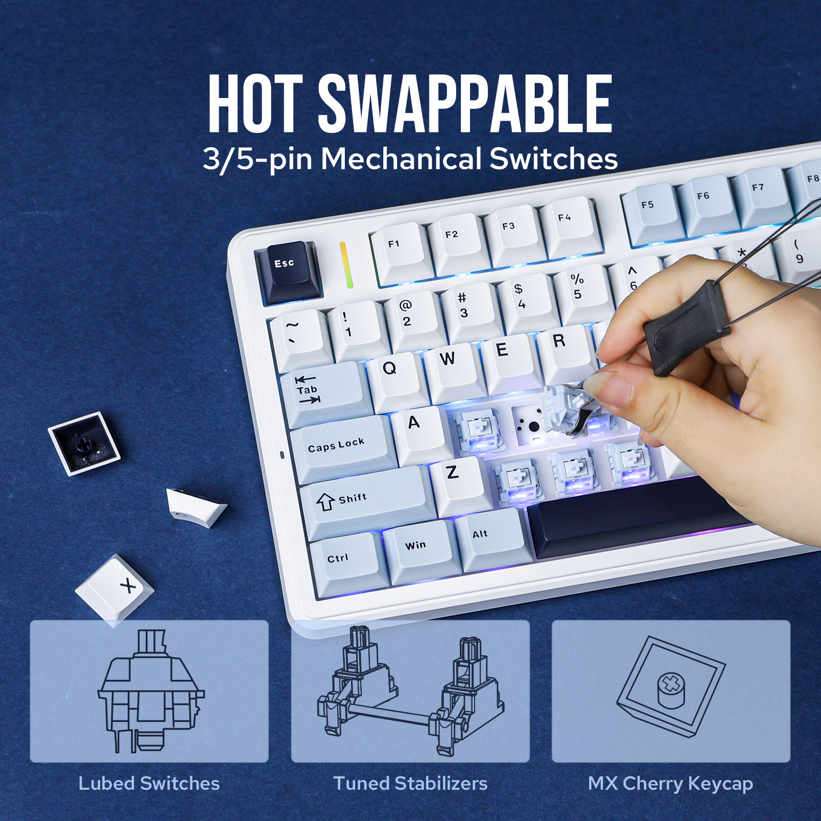 AULA F99 PRO 96% Layout Hot-Swappable Gasket-Mounted