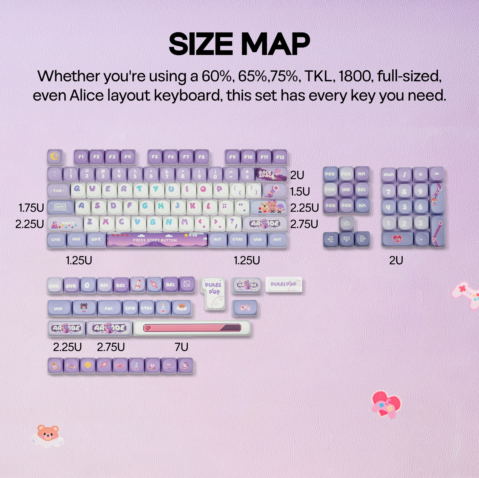 KiiBOOM X PlanetMars: Lilla Pixelpop Arcade-tastatur