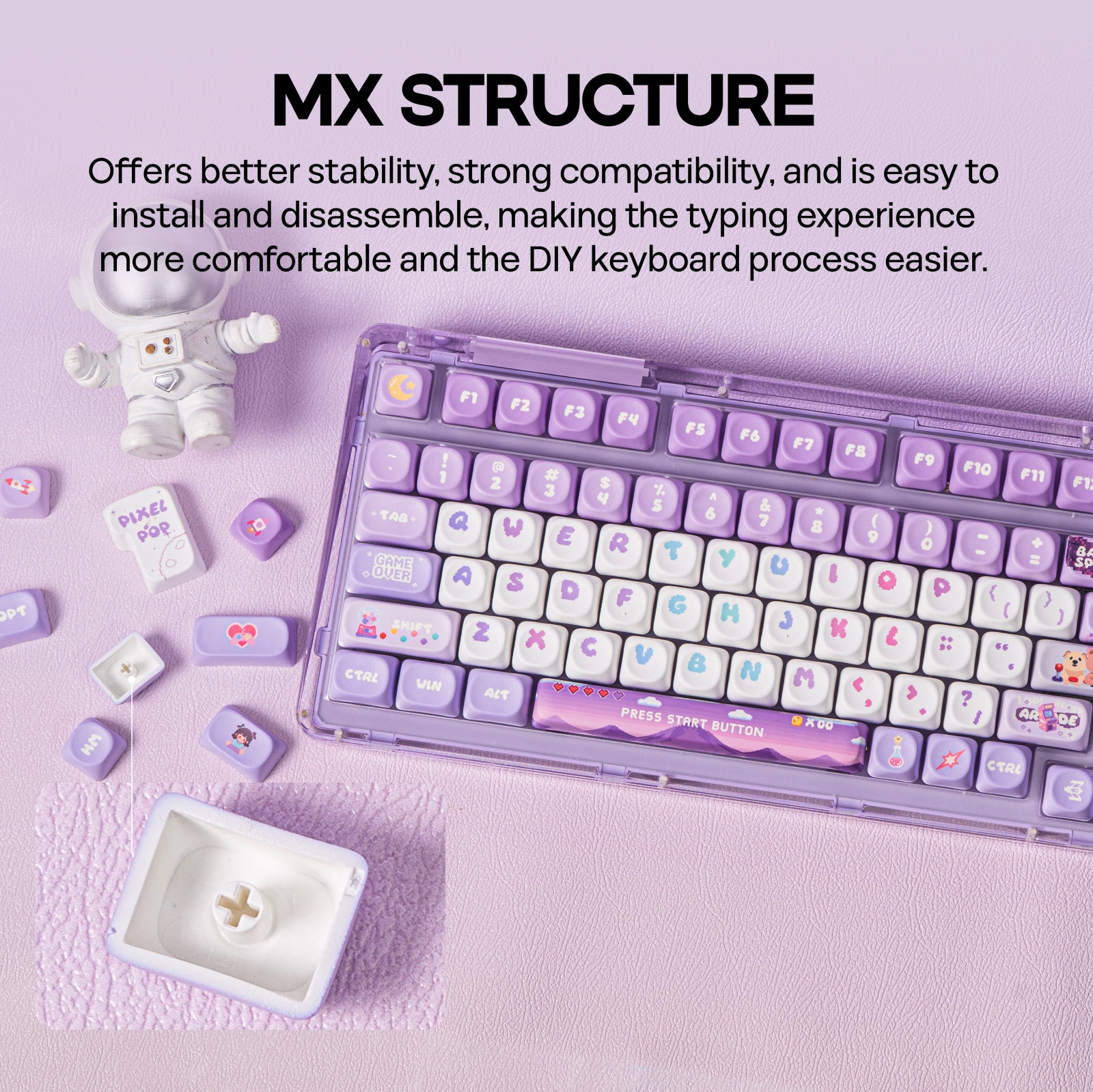 KiiBOOM X PlanetMars: Lilla Pixelpop Arcade-tastatur