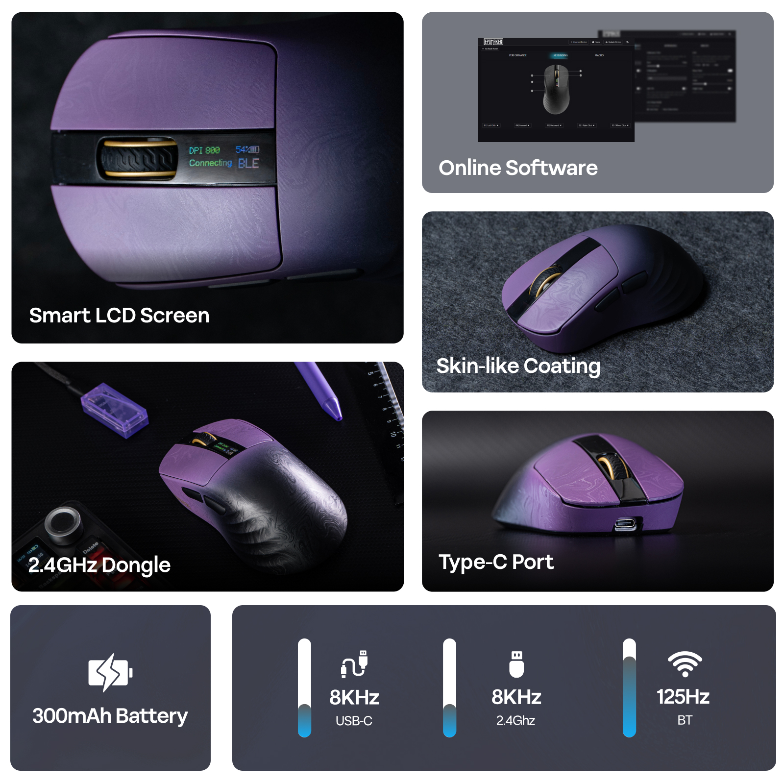 Ratón para juegos EPOMAKER Carbonis con