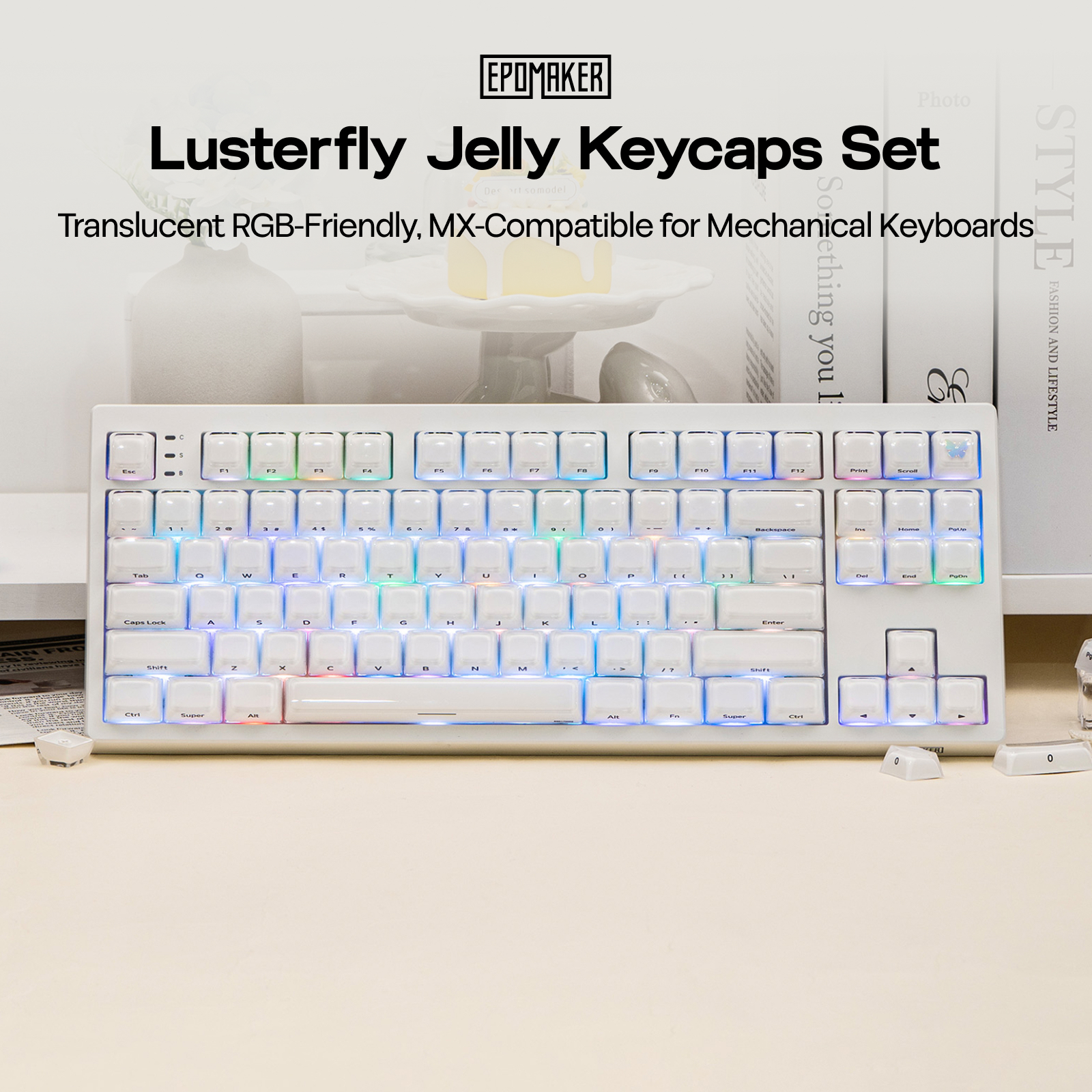 EPOMAKER Lusterfly Jelly Keycaps Set 123 MDA-profil