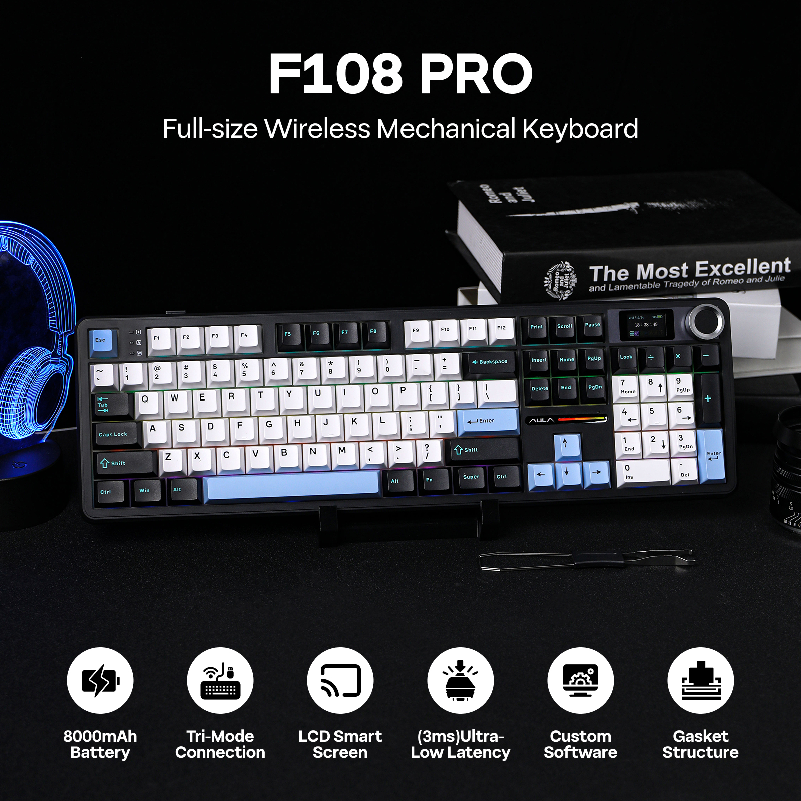 EPOMAKER X AULA F108 PRO 100% ANSI US Layout Gasket