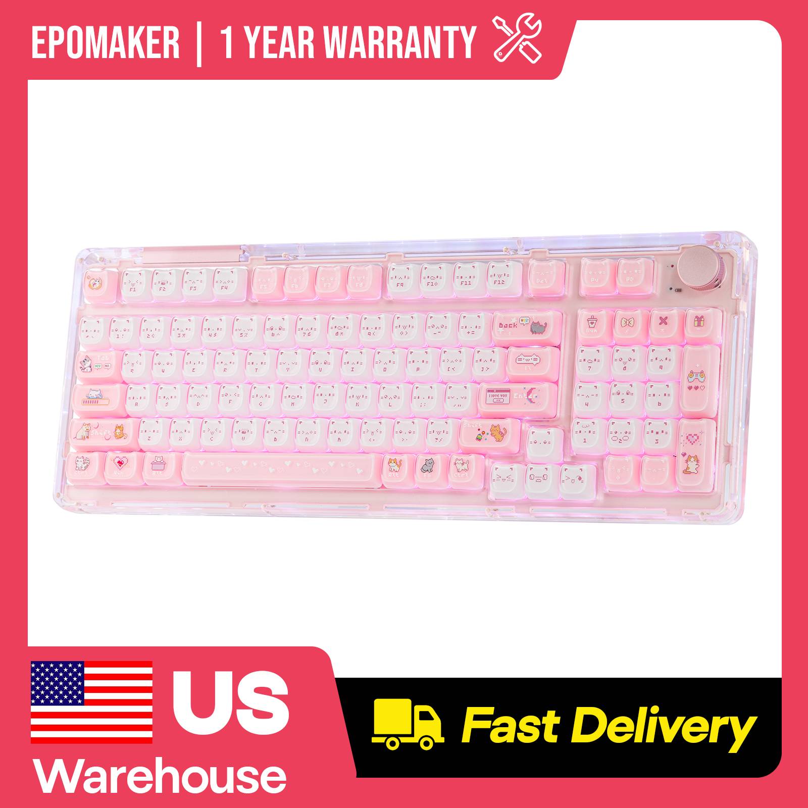 KiiBOOM Mewsic Jelly Keycap Set 122 MAO Profile ABS+PC