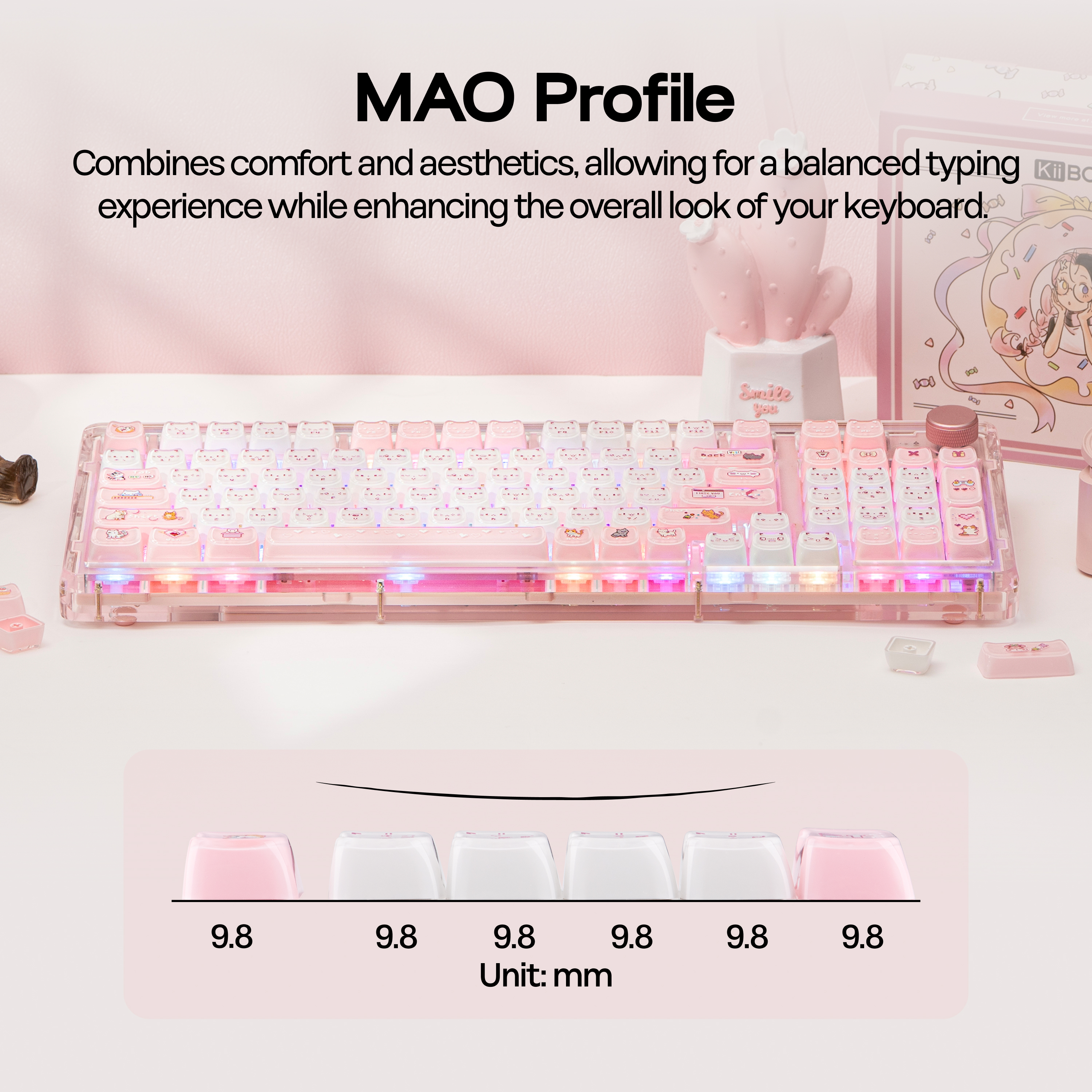 KiiBOOM Mewsic Jelly Keycap Set 122 MAO Profile ABS+PC