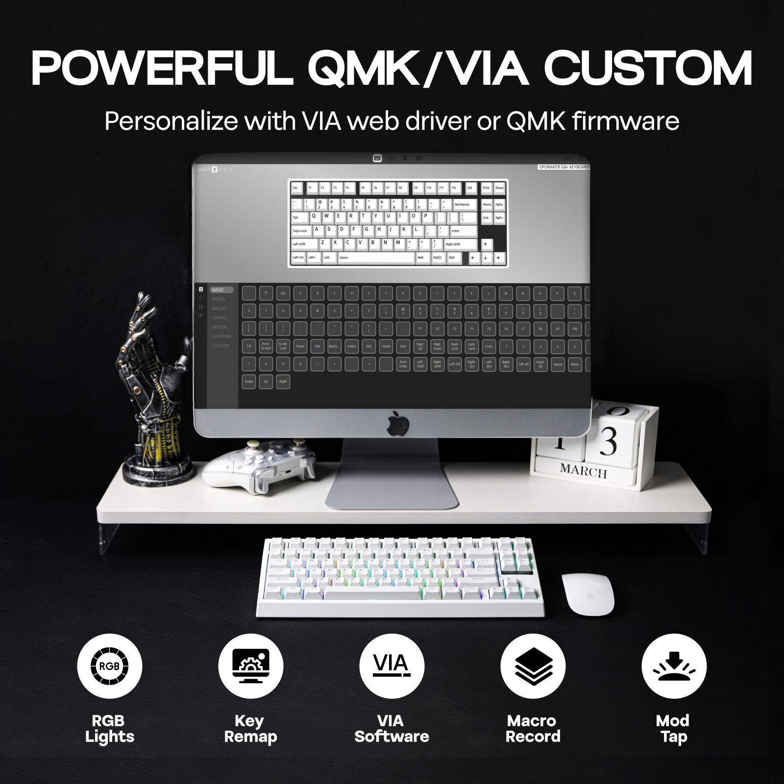 EPOMAKER G84 VIA Programmable 80% ANSI US Layout