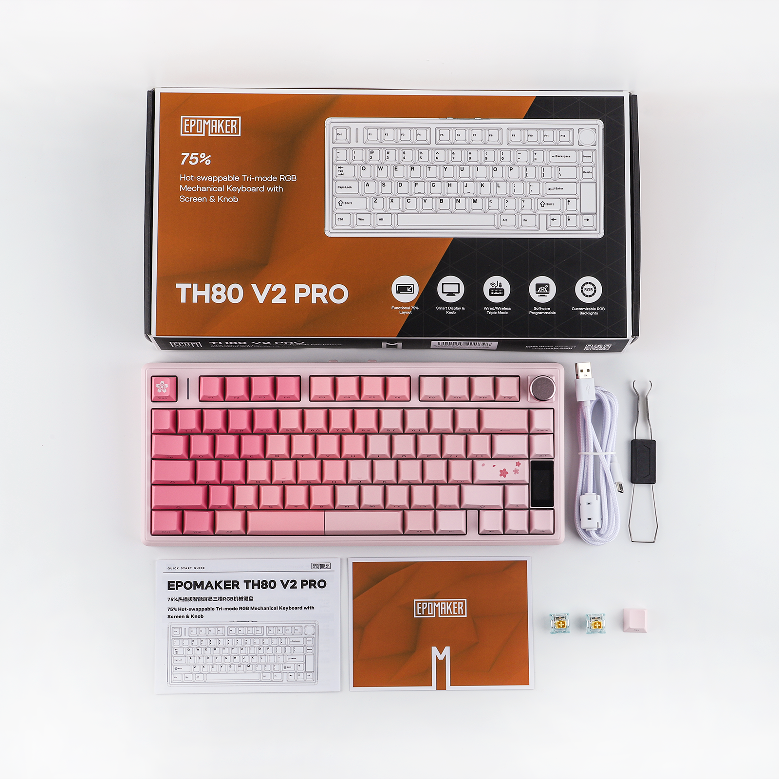 EPOMAKER TH80 V2 PRO 75% ANSI USA QWERTY paigutus