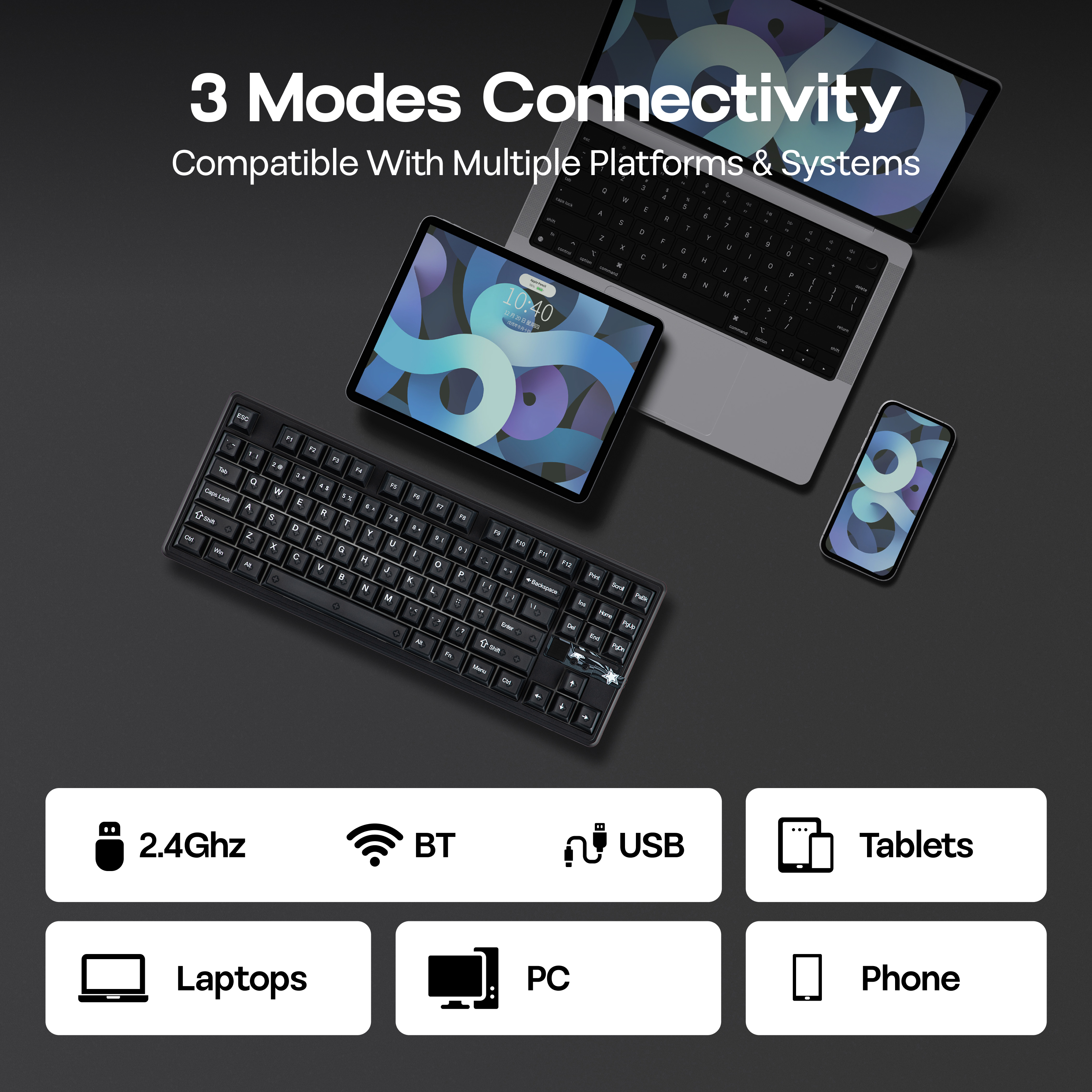 AULA F87 PRO V2 TKL 미국 ANSI 레이아웃 유선/블루투스/2.4GHz