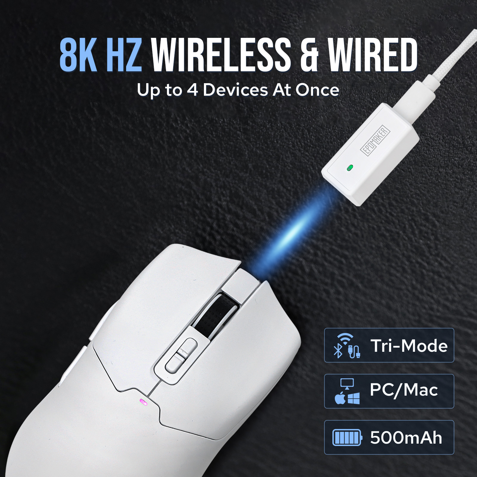 EPOMAKER Click Przewodowy/BT/2,4 GHz Bezprzewodowy