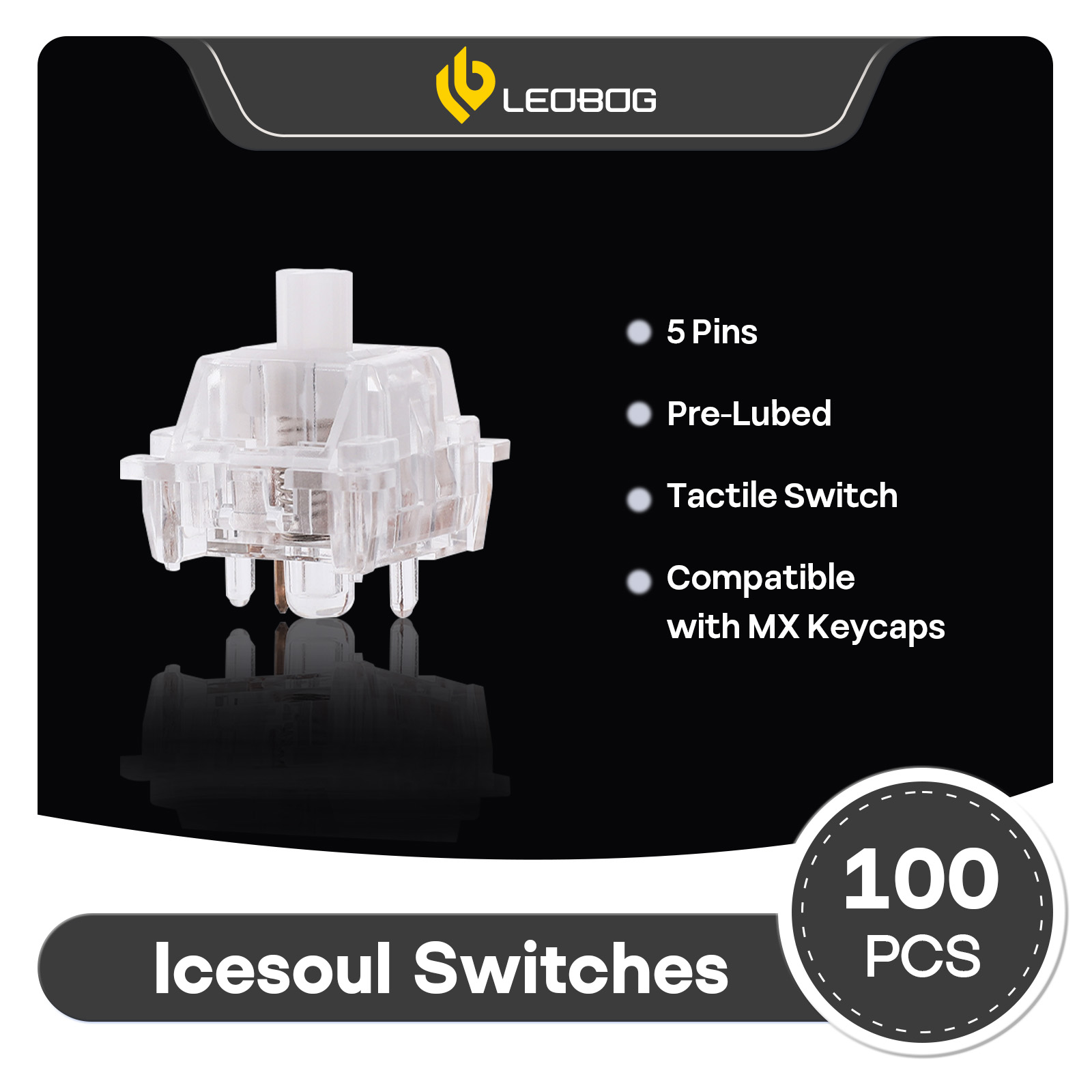 100 Pieces LEOBOG Icesoul Tactile Switch 3 pin