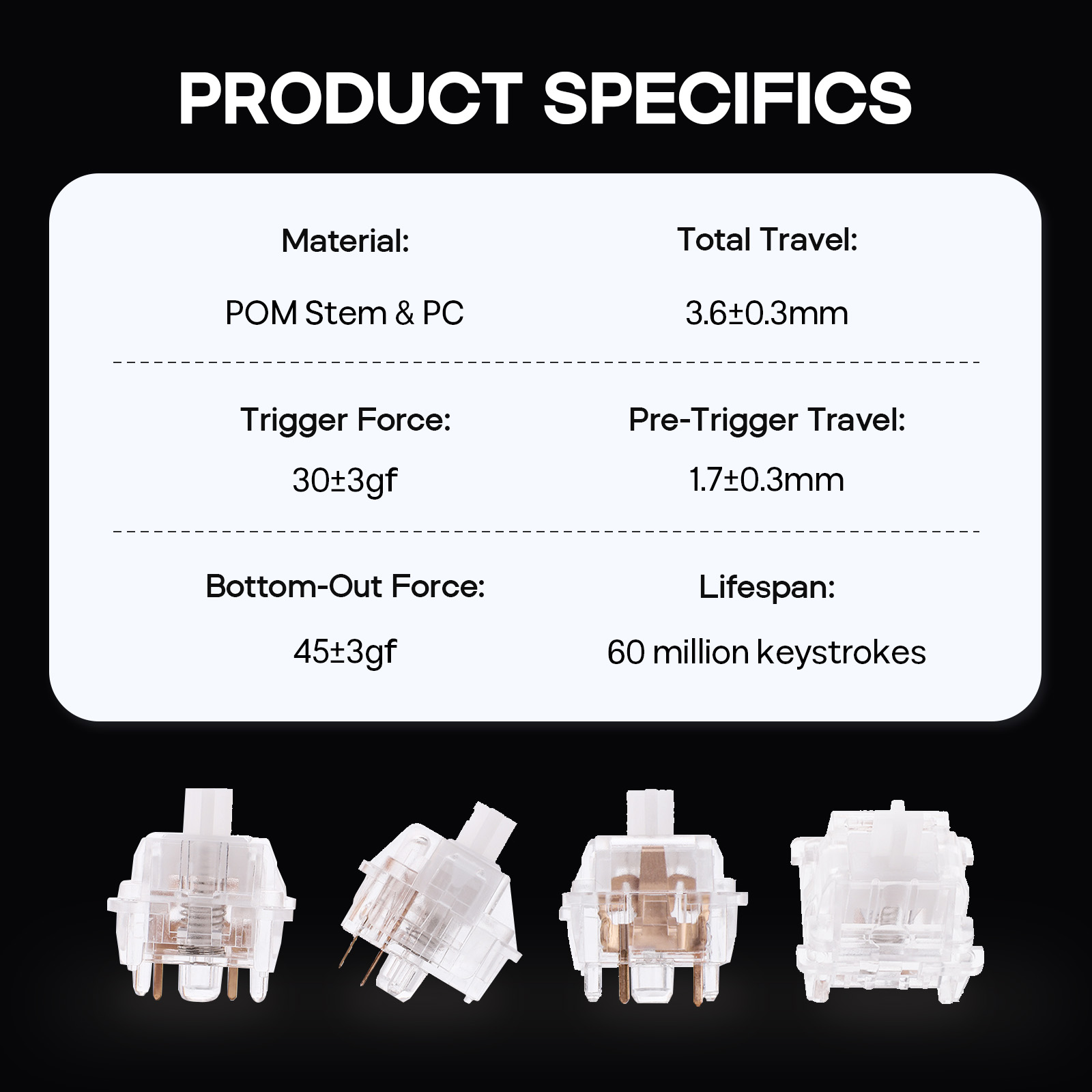 100 Pieces LEOBOG Icesoul Tactile Switch 3 pin