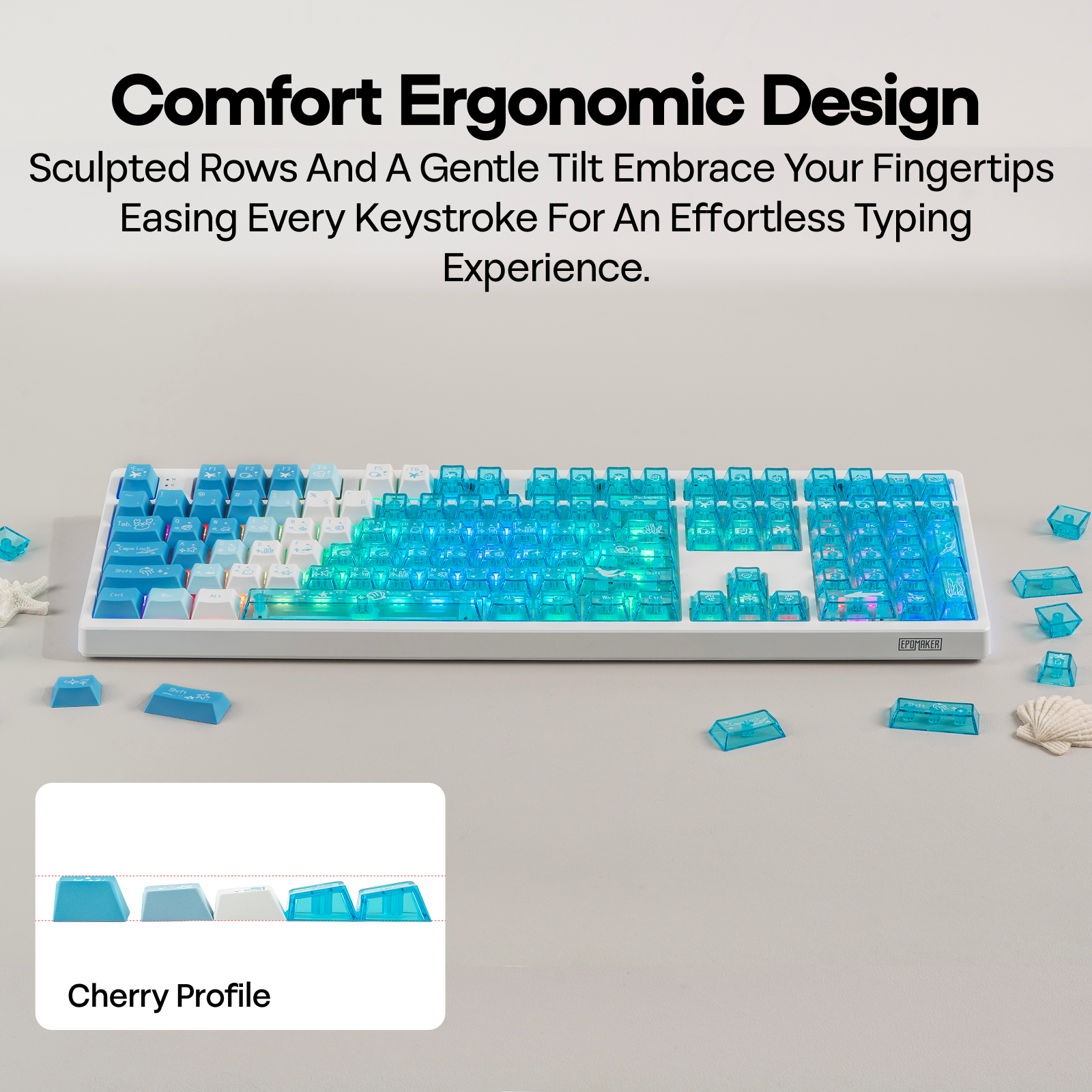 EPOMAKER DuoChrome Shine Through Keycaps Set 150