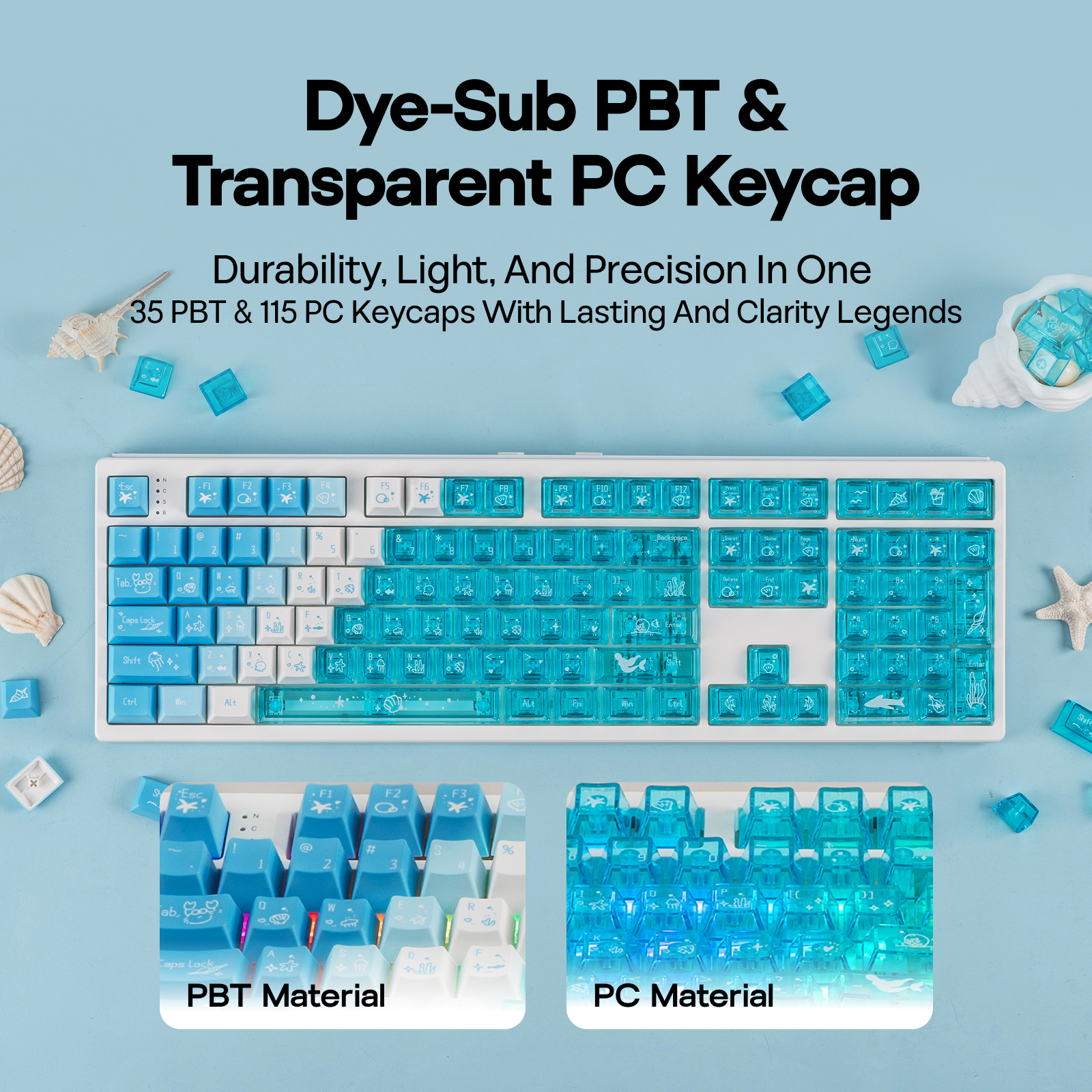 EPOMAKER DuoChrome Shine Through Keycaps Set 150