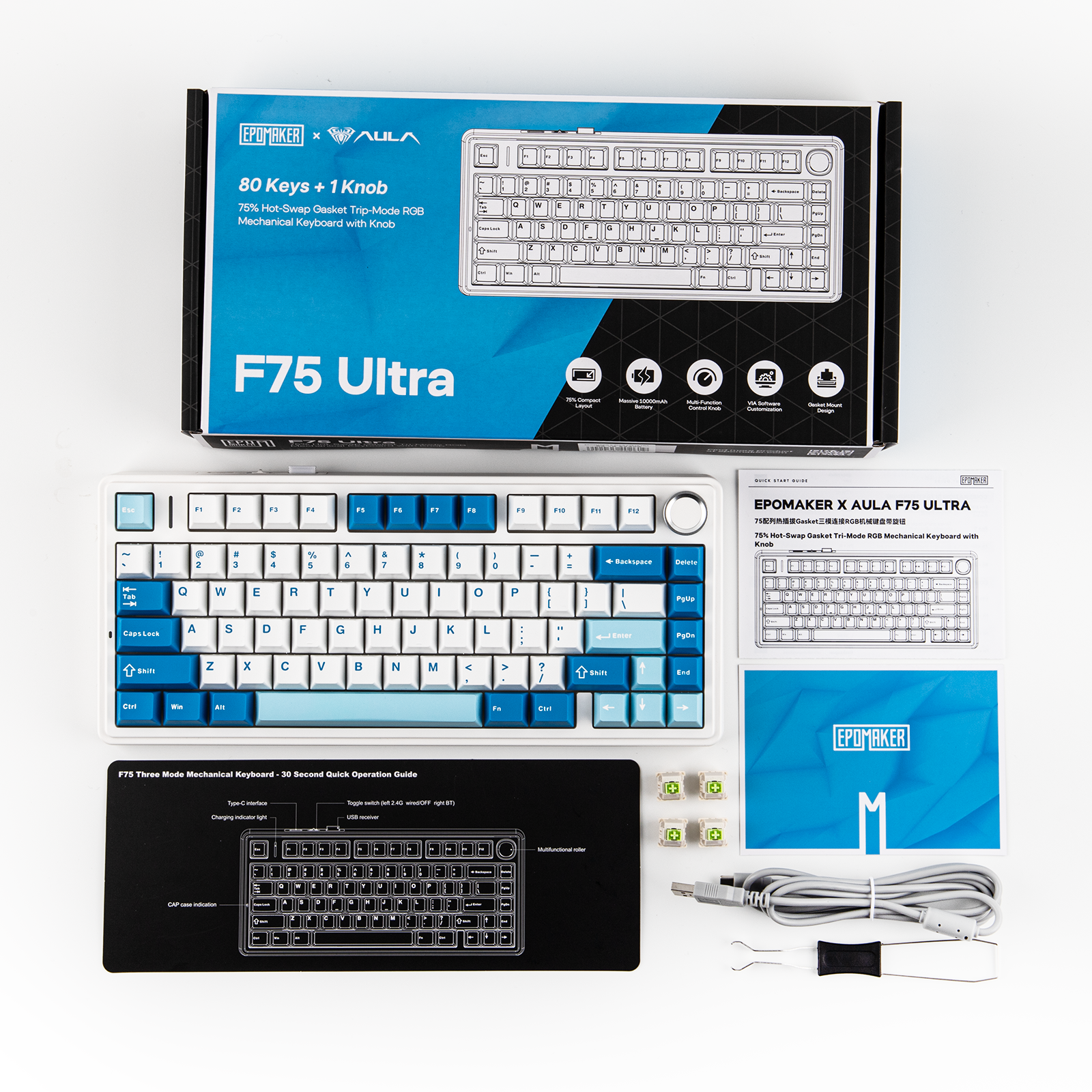 EPOMAKER x AULA F75 Ultra 75% ANSI US QWERTY Layout