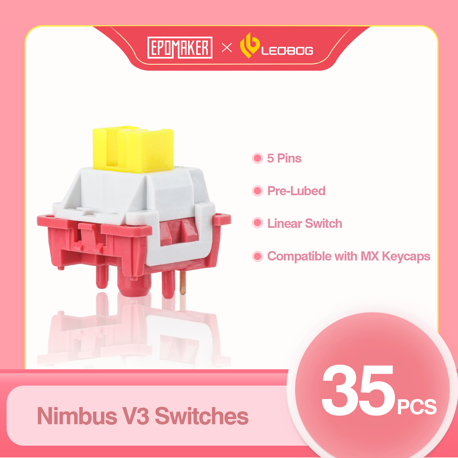 35 Pieces EPOMAKER x LEOBOG Nimbus V3 34gf 5-Pin