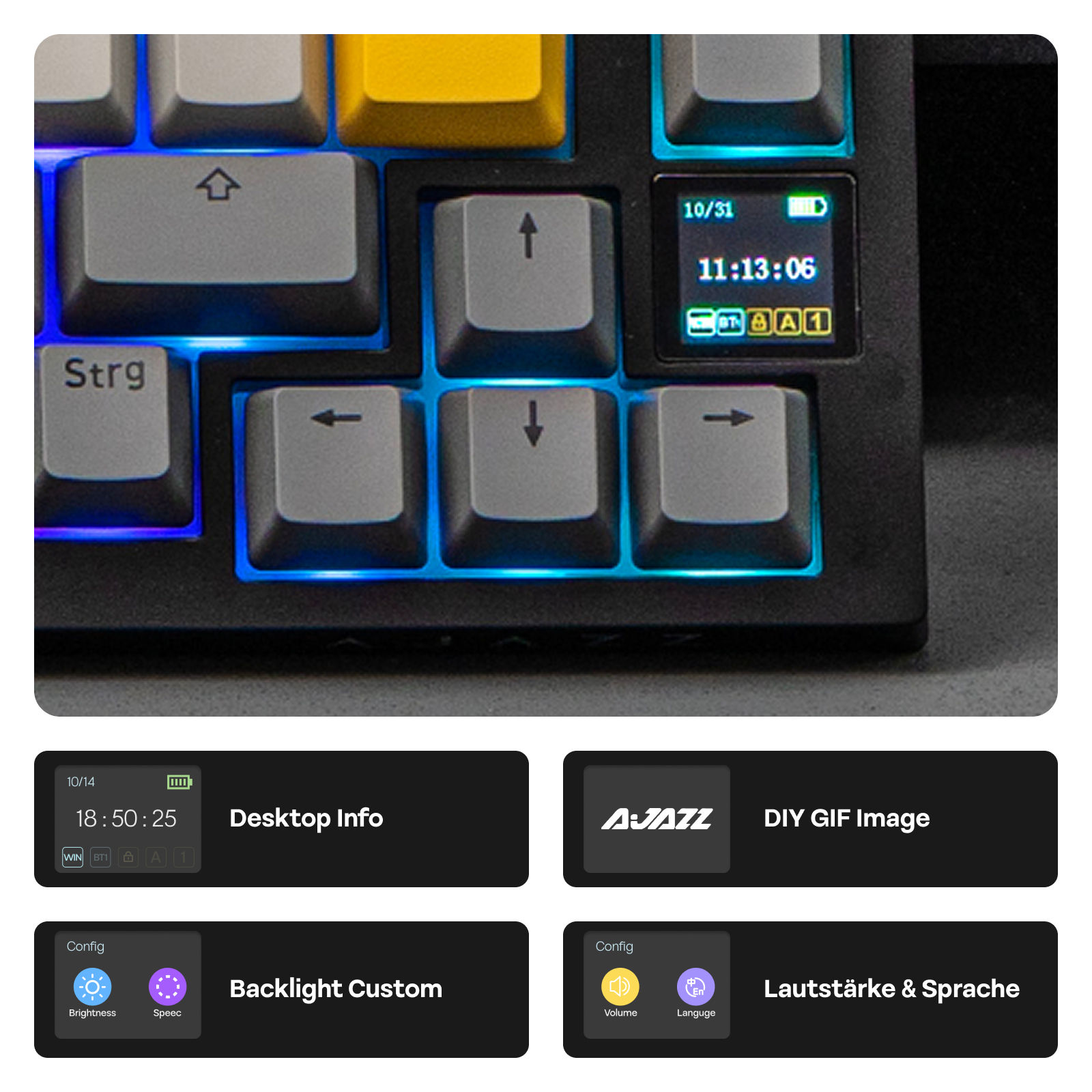 لوحة مفاتيح AJAZZ AK820 PRO 75% بتصميم ISO-DE، لوحة