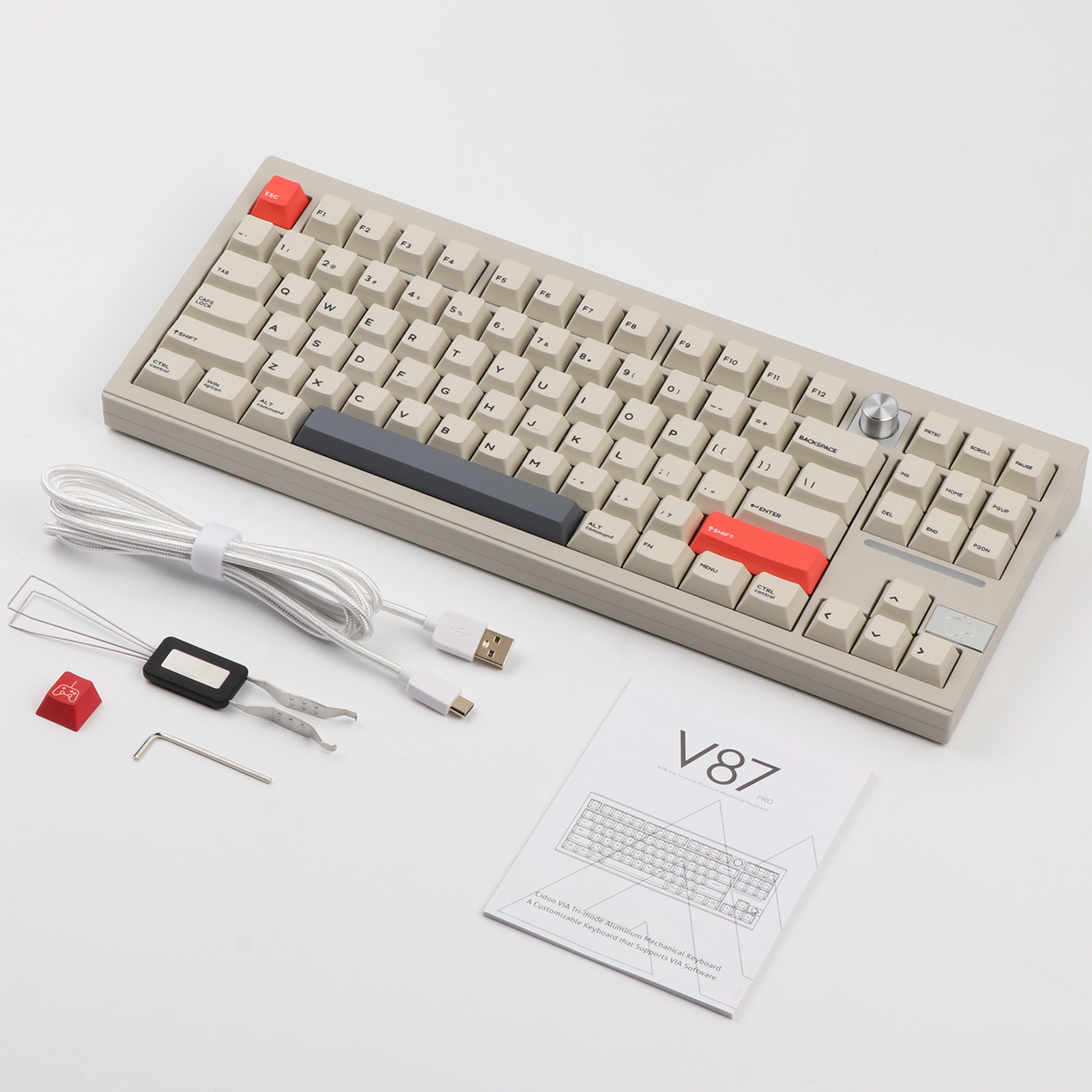 CIDOO V87 Gasket TKL Tri-Mode Bluetooth/2.4Ghz/Wired