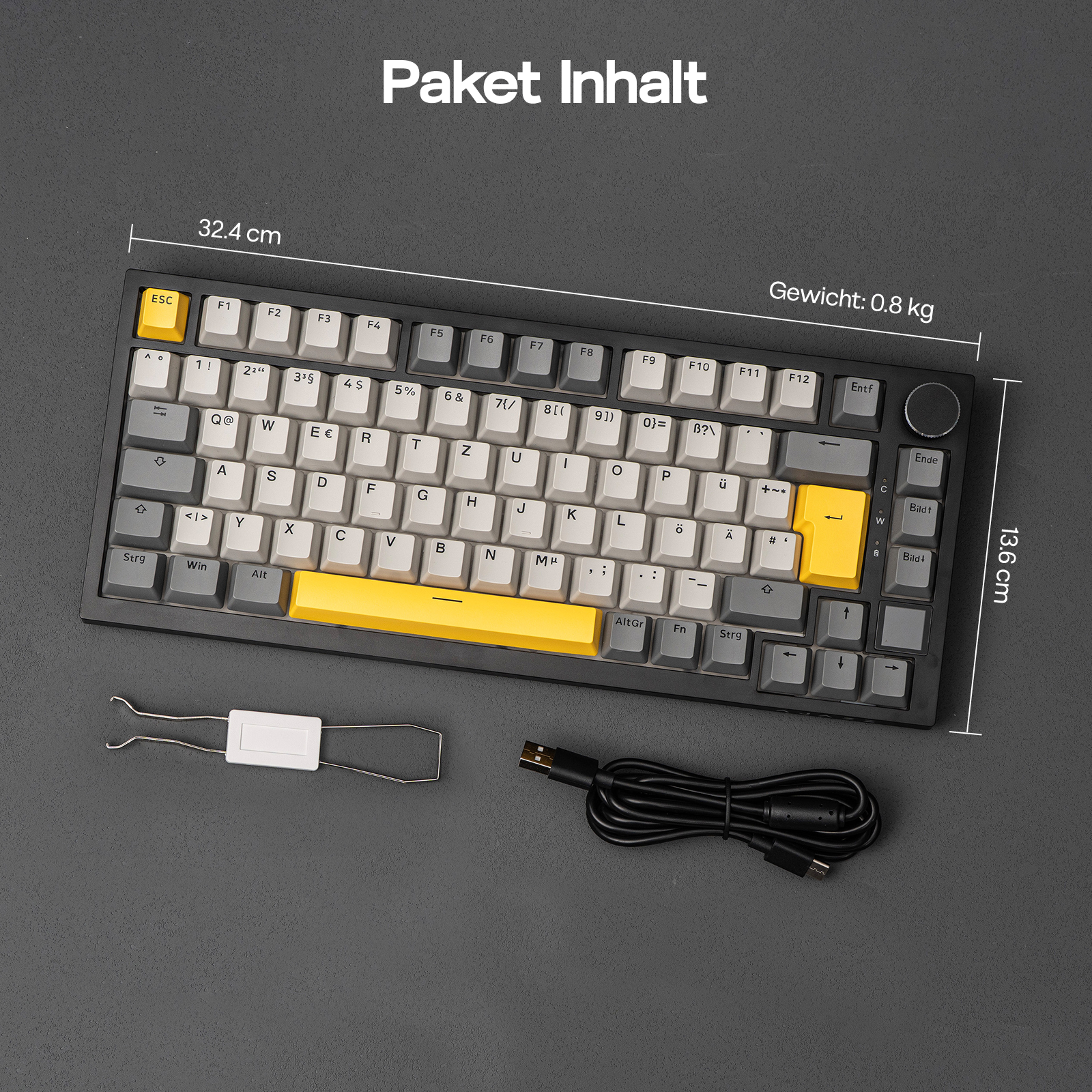 لوحة مفاتيح AJAZZ AK820 PRO 75% بتصميم ISO-DE، لوحة