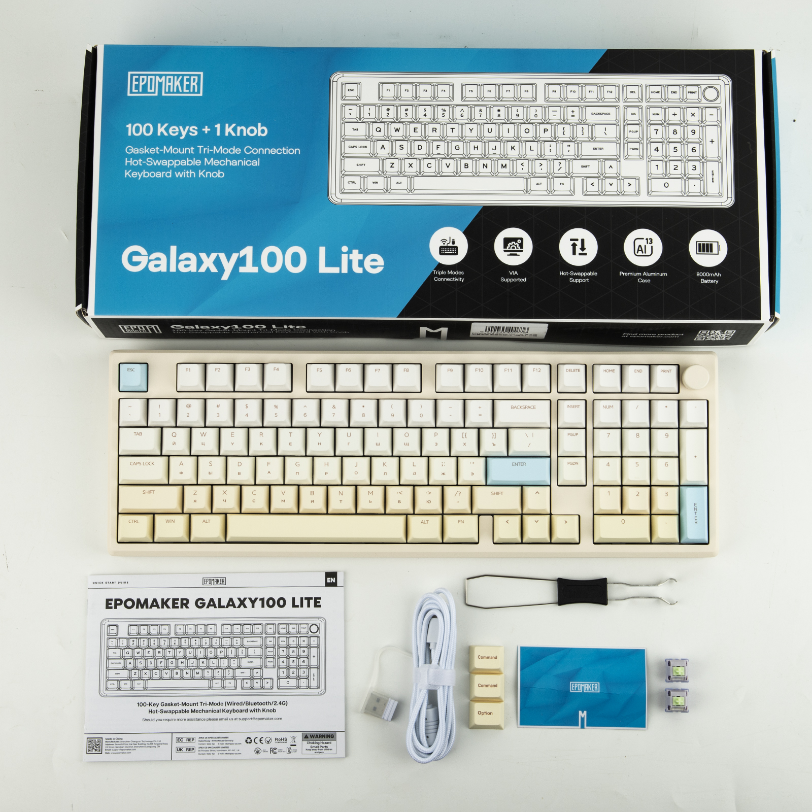 RU Layout EPOMAKER Galaxy100 Lite Russian Version 96