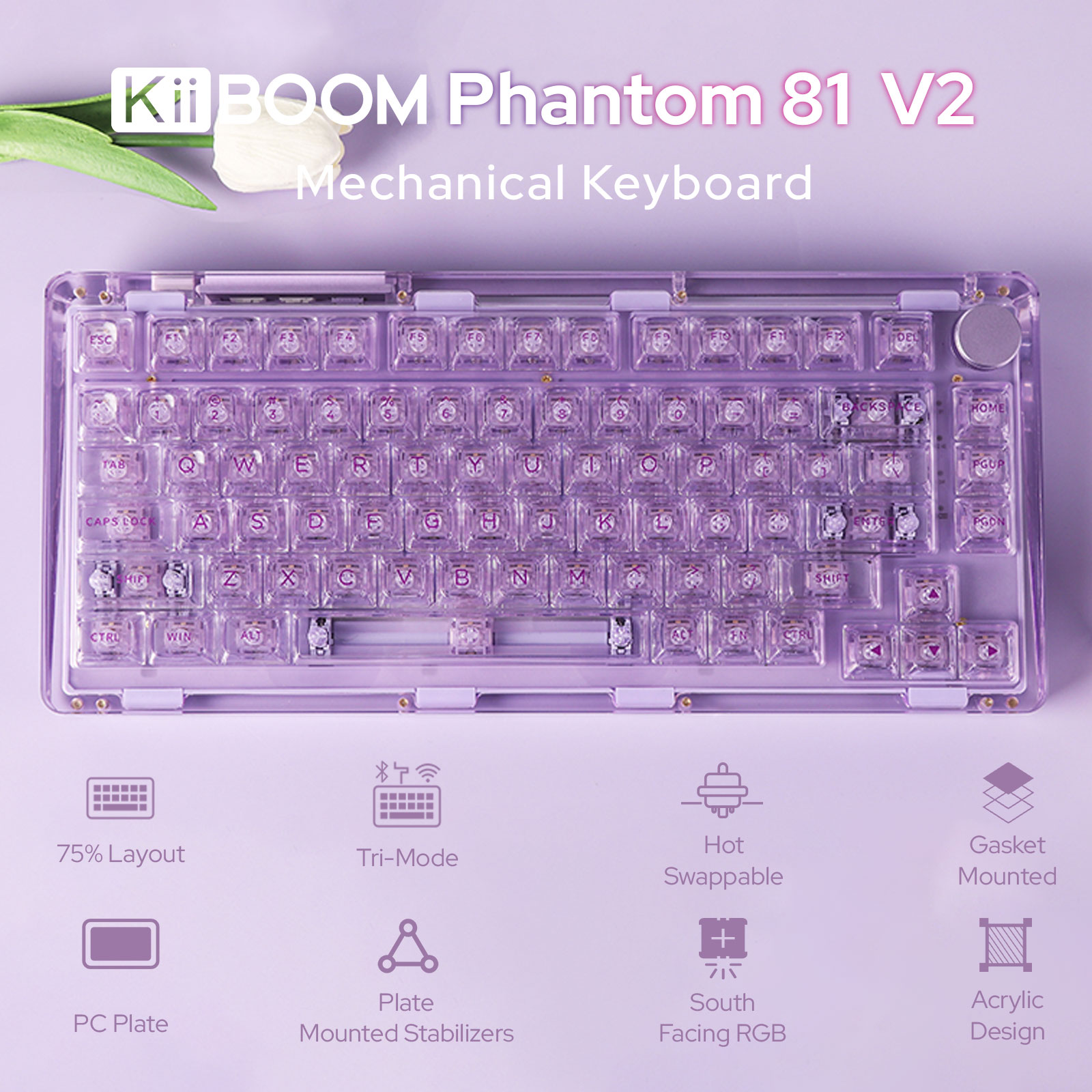 KiiBOOM Phantom 81 V2 Upgraded Crystal Gasket-Mounted