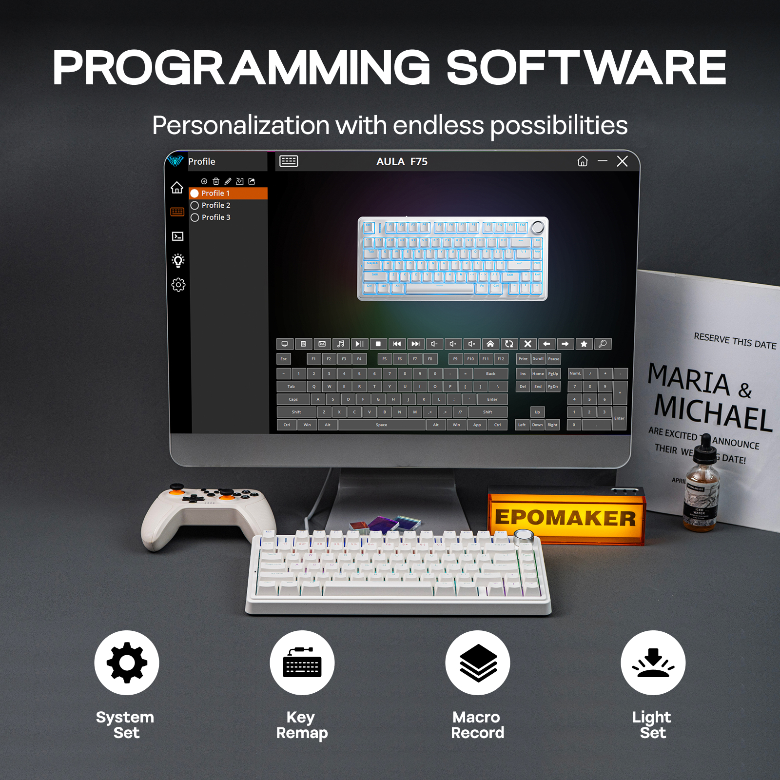 EPOMAKER x AULA F75 Само жичано 75% ANSI US распоред