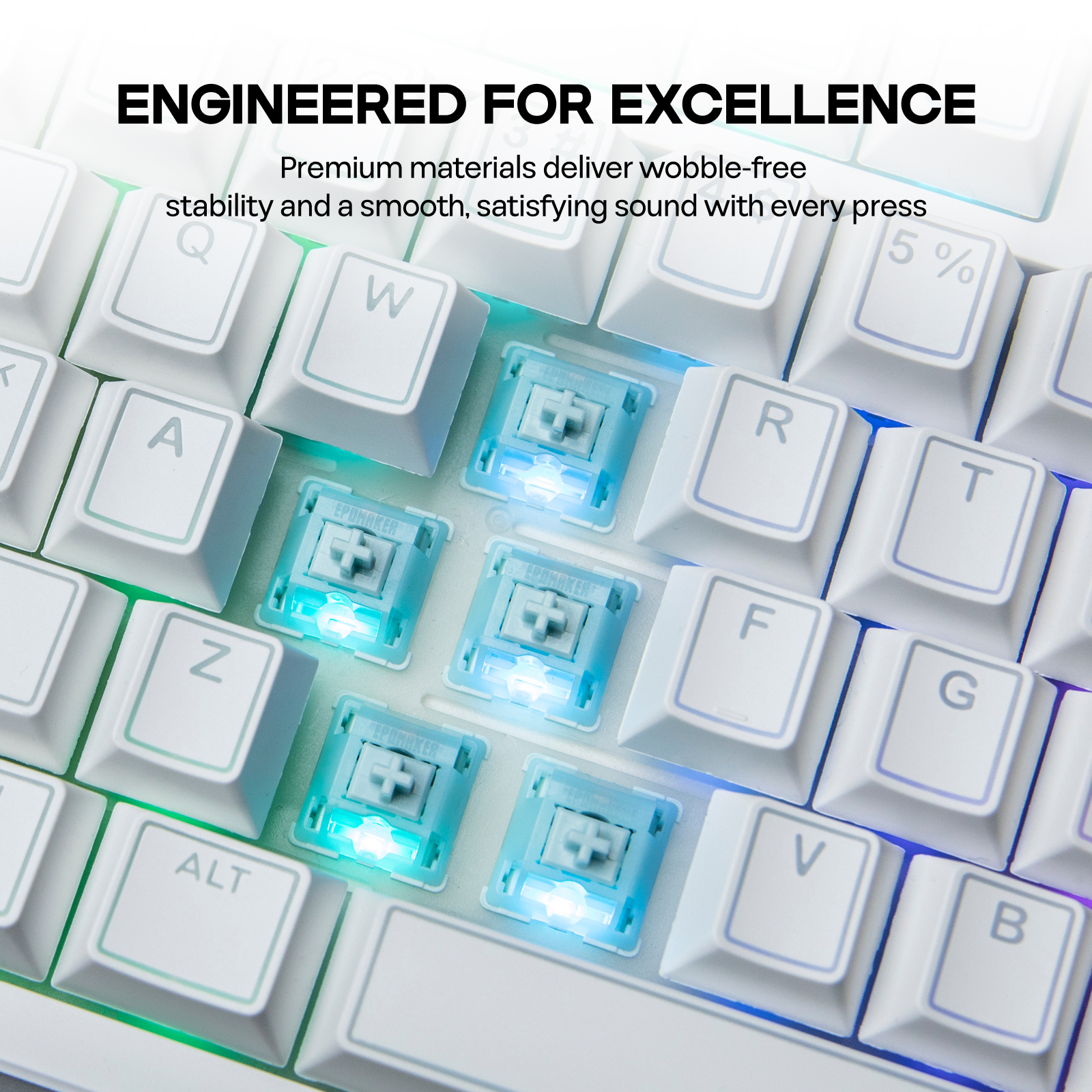 100 Pieces EPOMAKER Creamy Jade Linear Switch