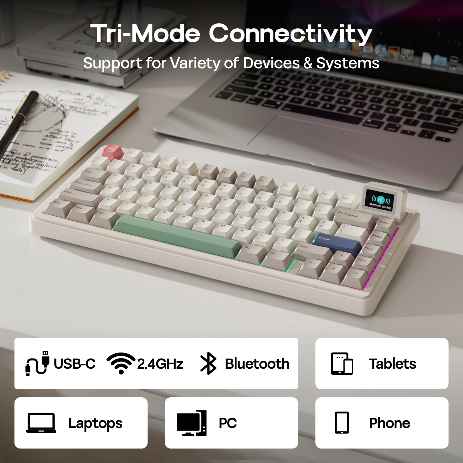 EPOMAKER RT82 QMK/VIA 75 % amerikansk QWERTY-layout