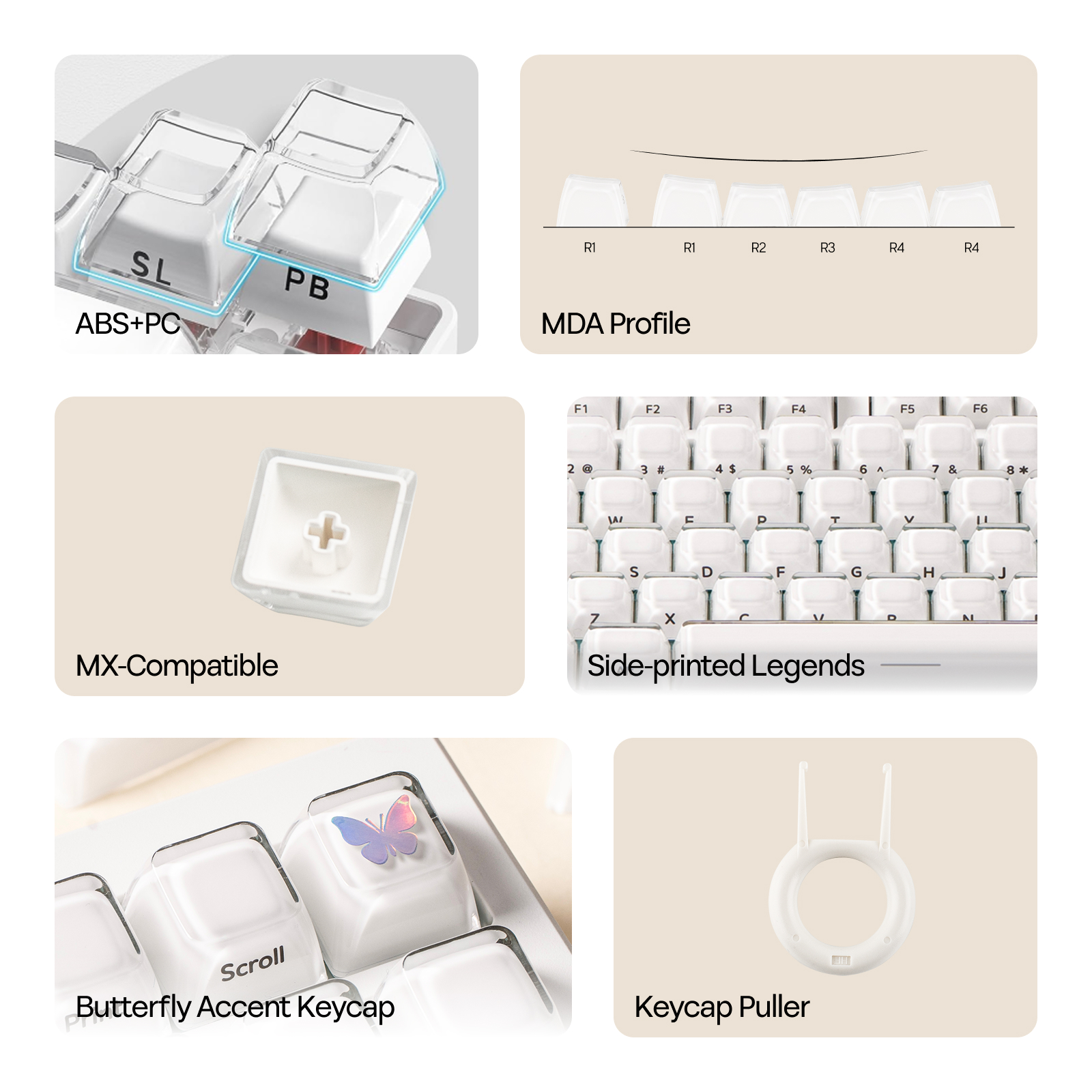 Conjunto de teclas EPOMAKER Lusterfly Jelly com perfil