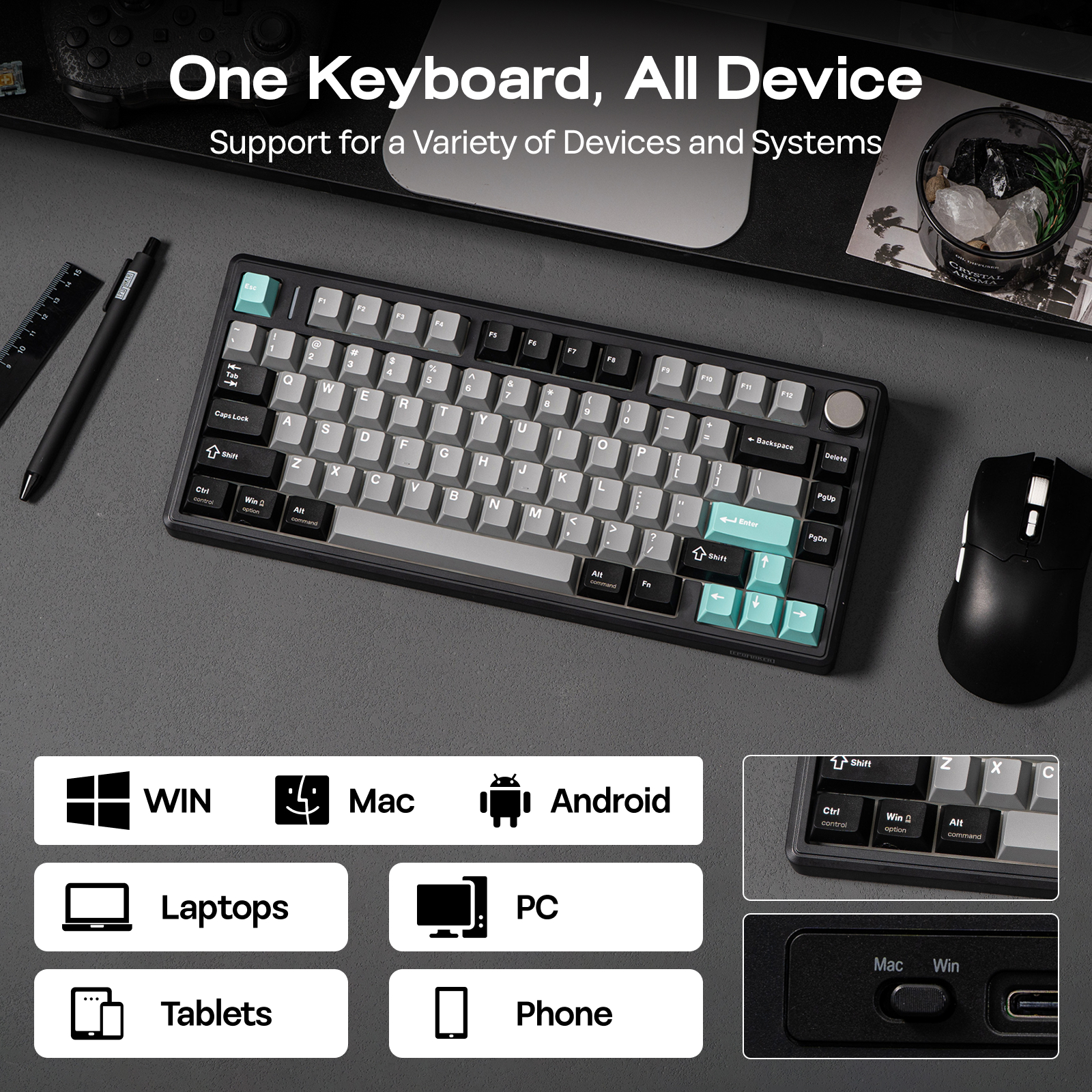 Διάταξη EPOMAKER TH80 V2 75% ANSI ΗΠΑ
