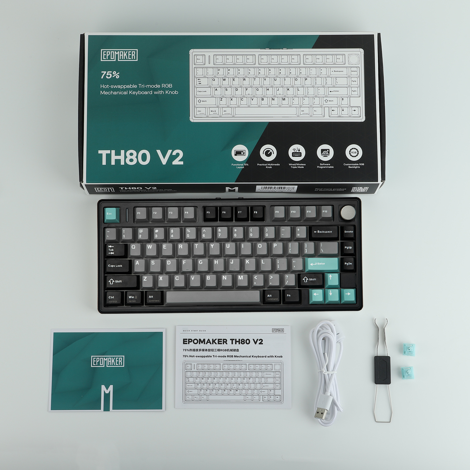 Διάταξη EPOMAKER TH80 V2 75% ANSI ΗΠΑ