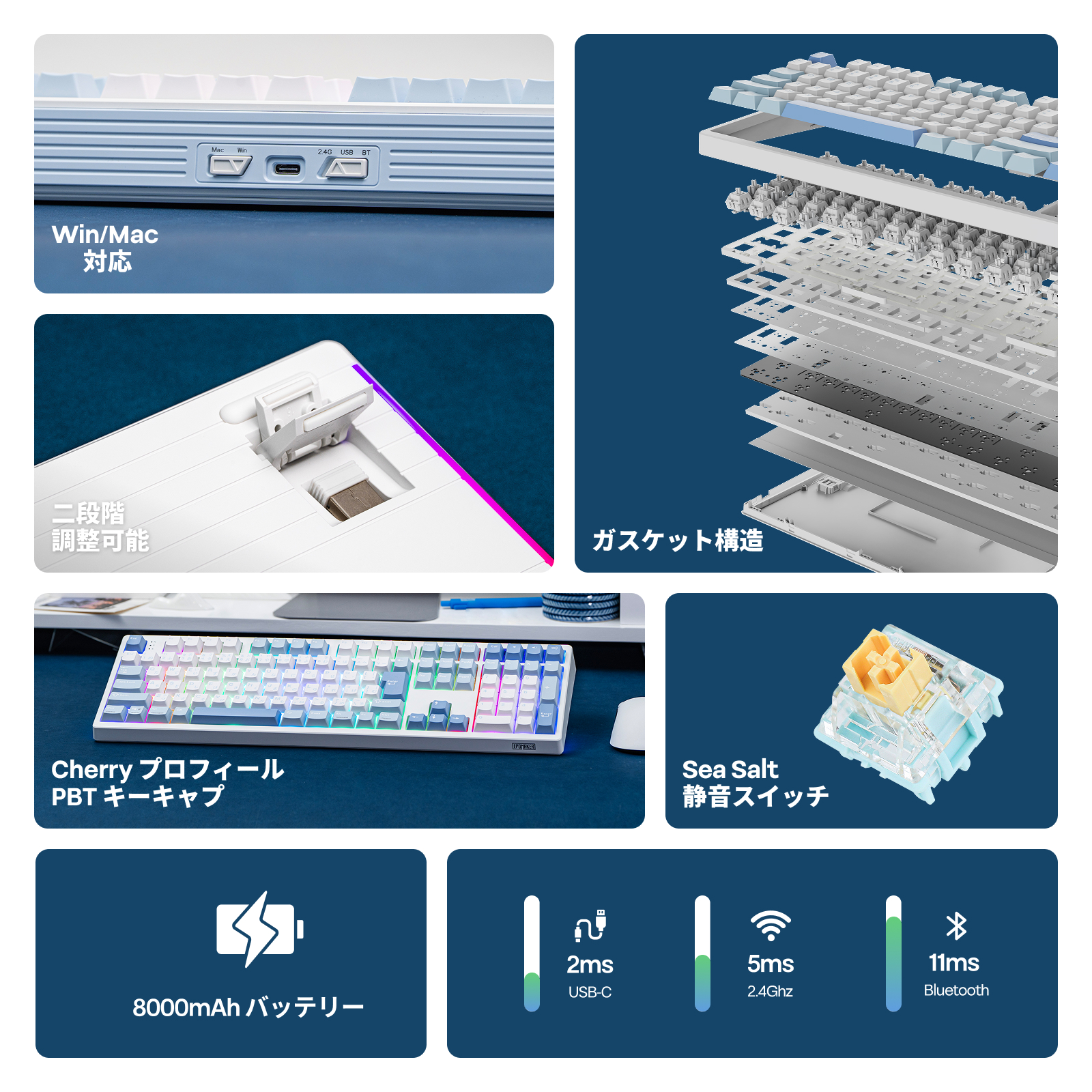 Japansk version EPOMAKER TH108 JIS Layout 100% Fuld