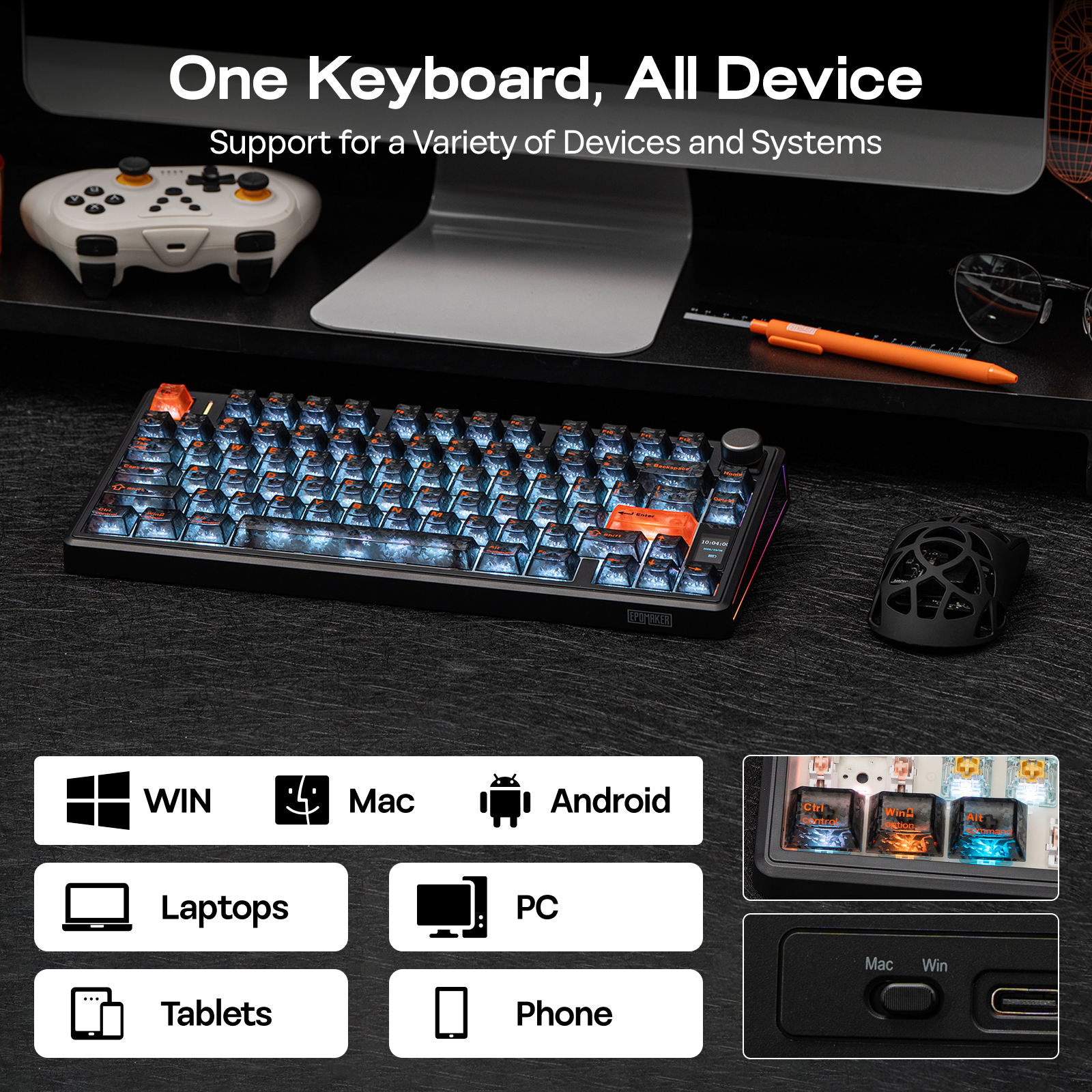 EPOMAKER TH80 V2 PRO 75% ANSI 미국 레이아웃