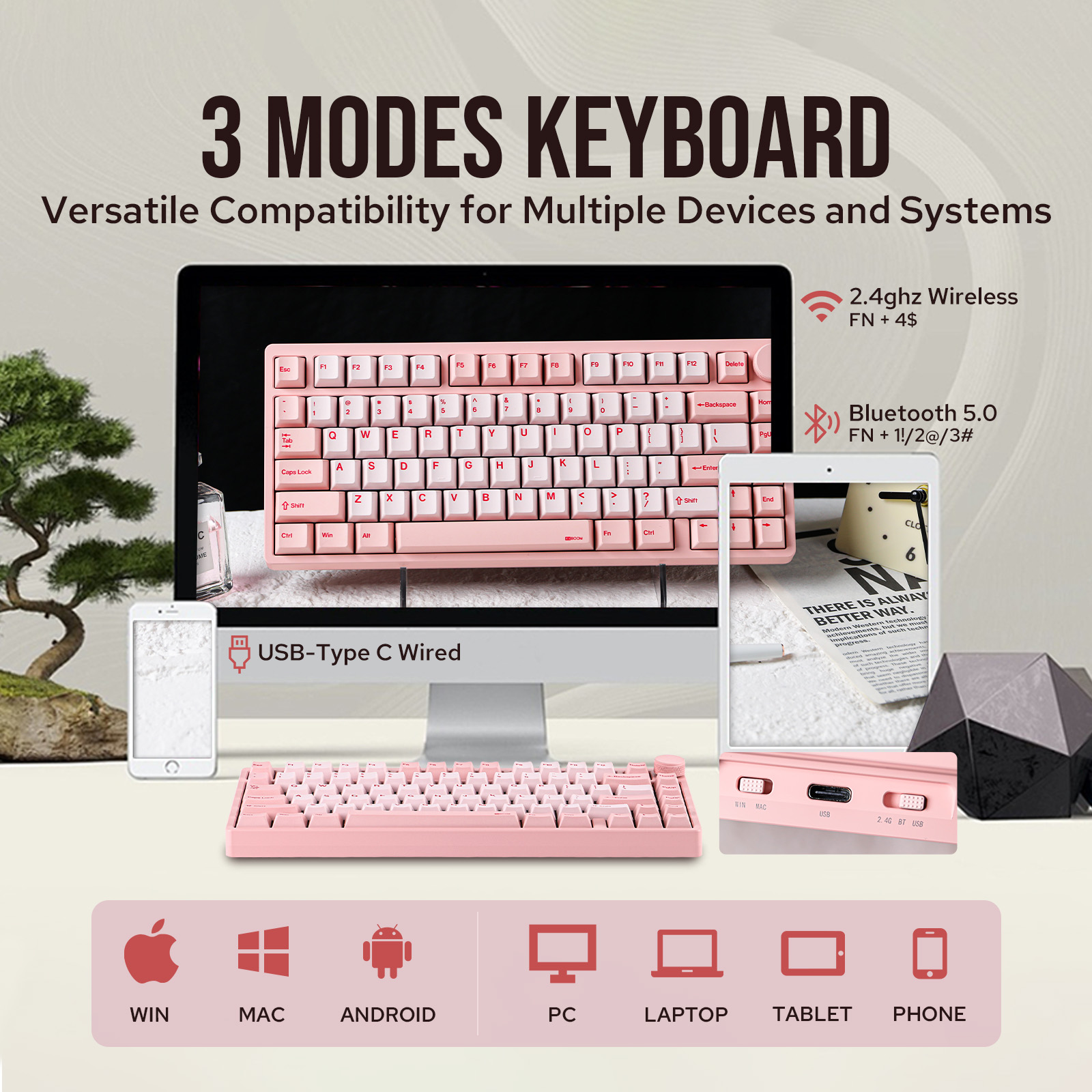 KiiBOOM مون شیڈو V2 75% QMK&VIA وائرڈ