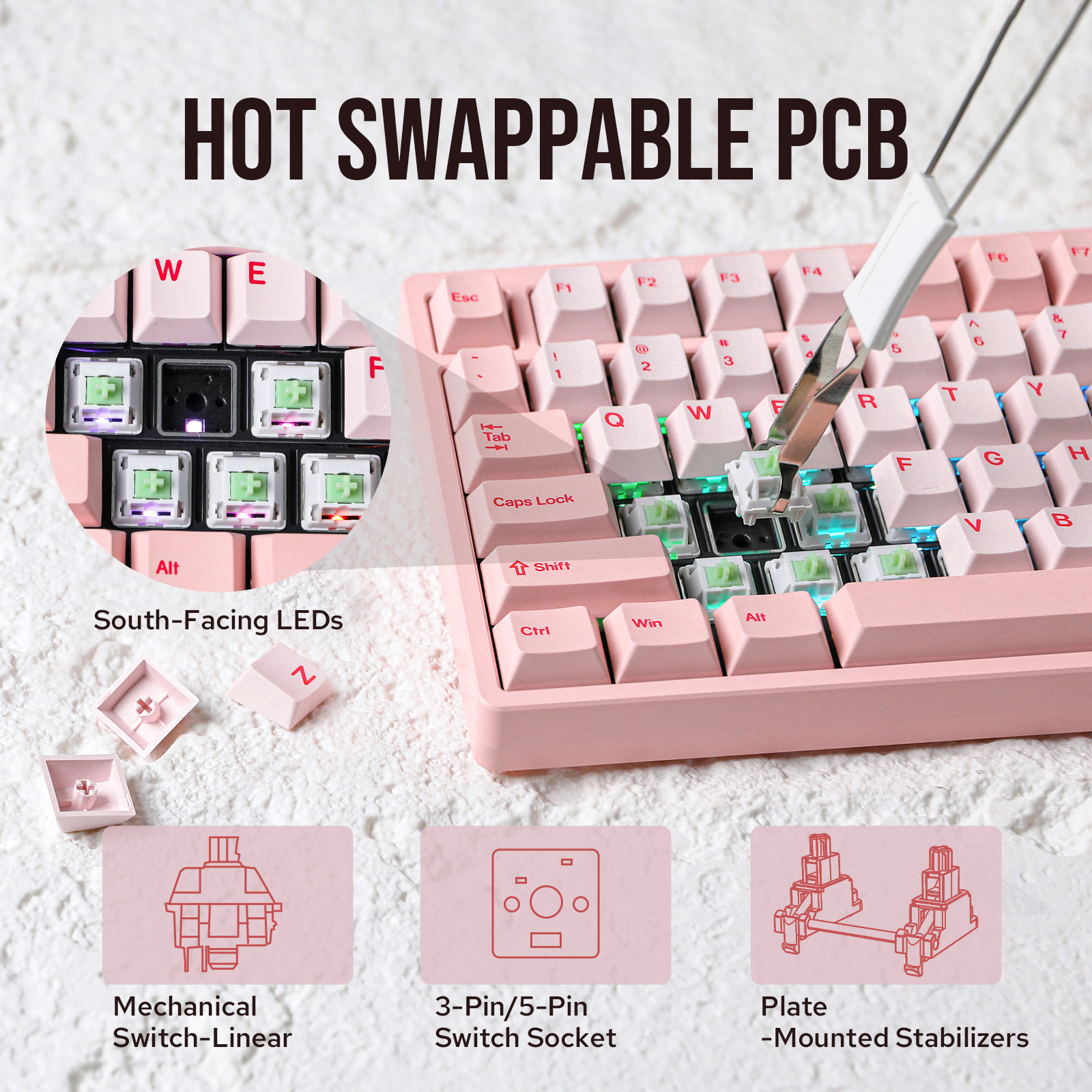 KiiBOOM مون شیڈو V2 75% QMK&VIA وائرڈ